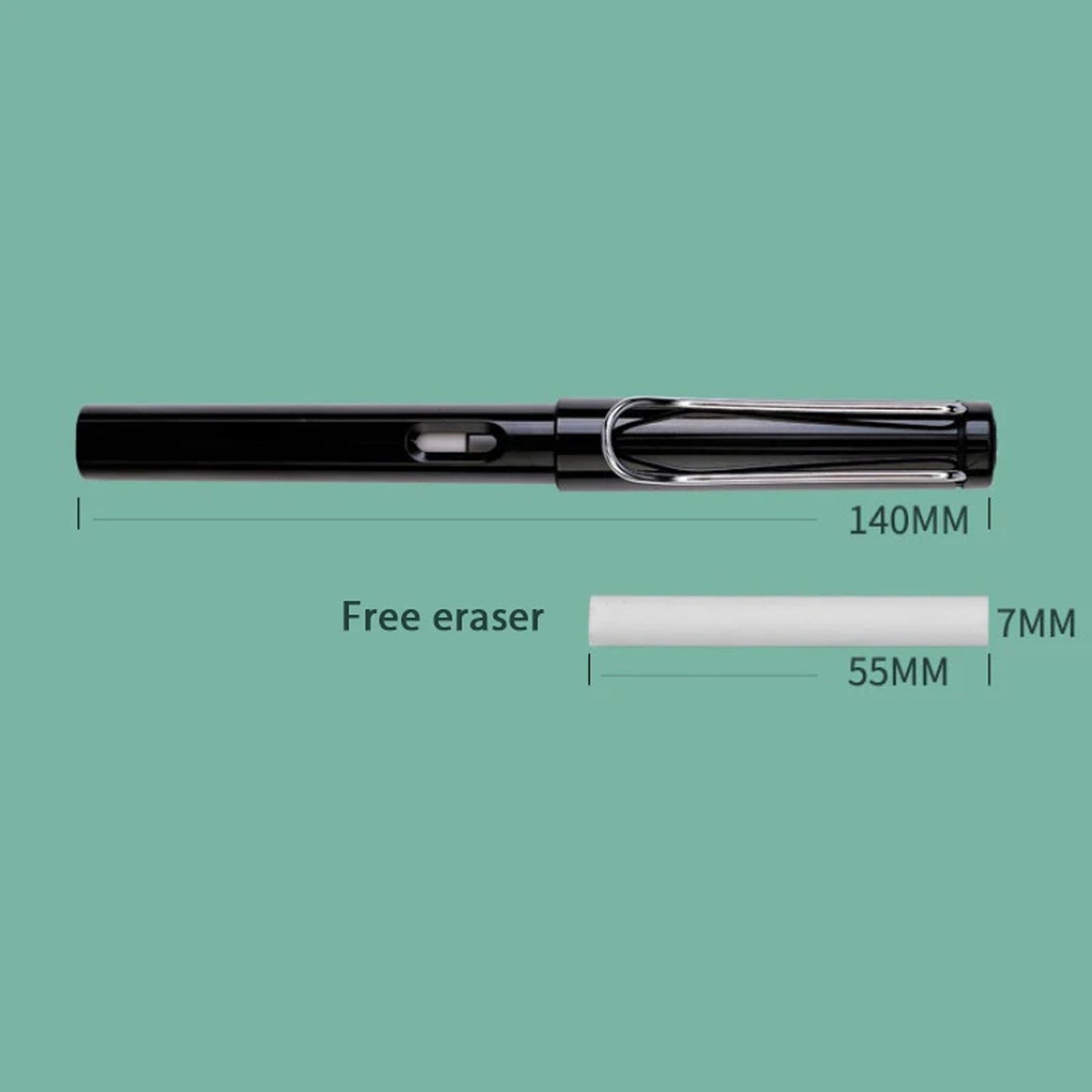 2-in-1 Everlasting Magic Pencil with Replaceable Eraser – Inkless, Reusable, Portable (1 Pc / Mix Color))