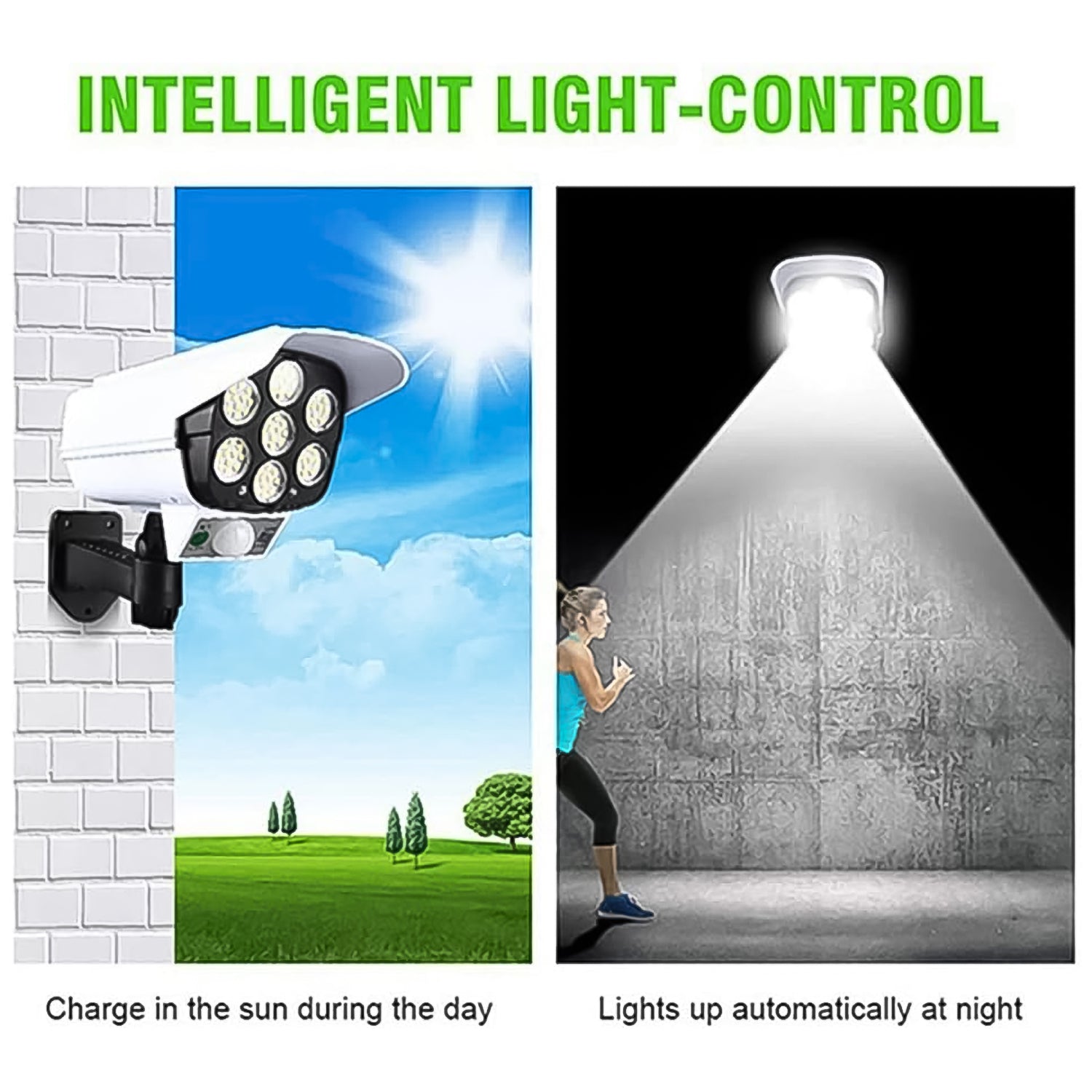 Solar Light Outdoor Motion Sensor Security Camera Shaped Dummy Wall Lamp (1 Pc) - Image 4