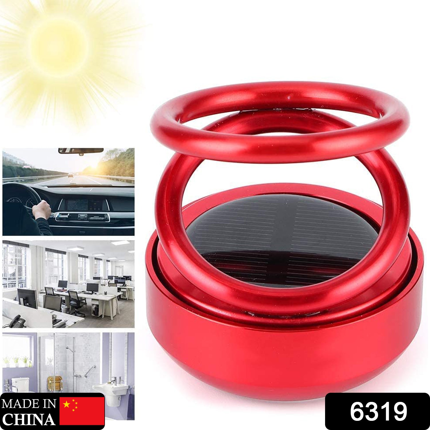 Solar Car Aroma Diffuser 360° Rotating Design, Air Freshener for Car, Home, Office - Image 2