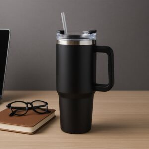 Premium 1200 ML Stainless Steel Vacuum Insulated Travel Mug with Straw and Handle, Tumbler (1200ML / 1 Pc)