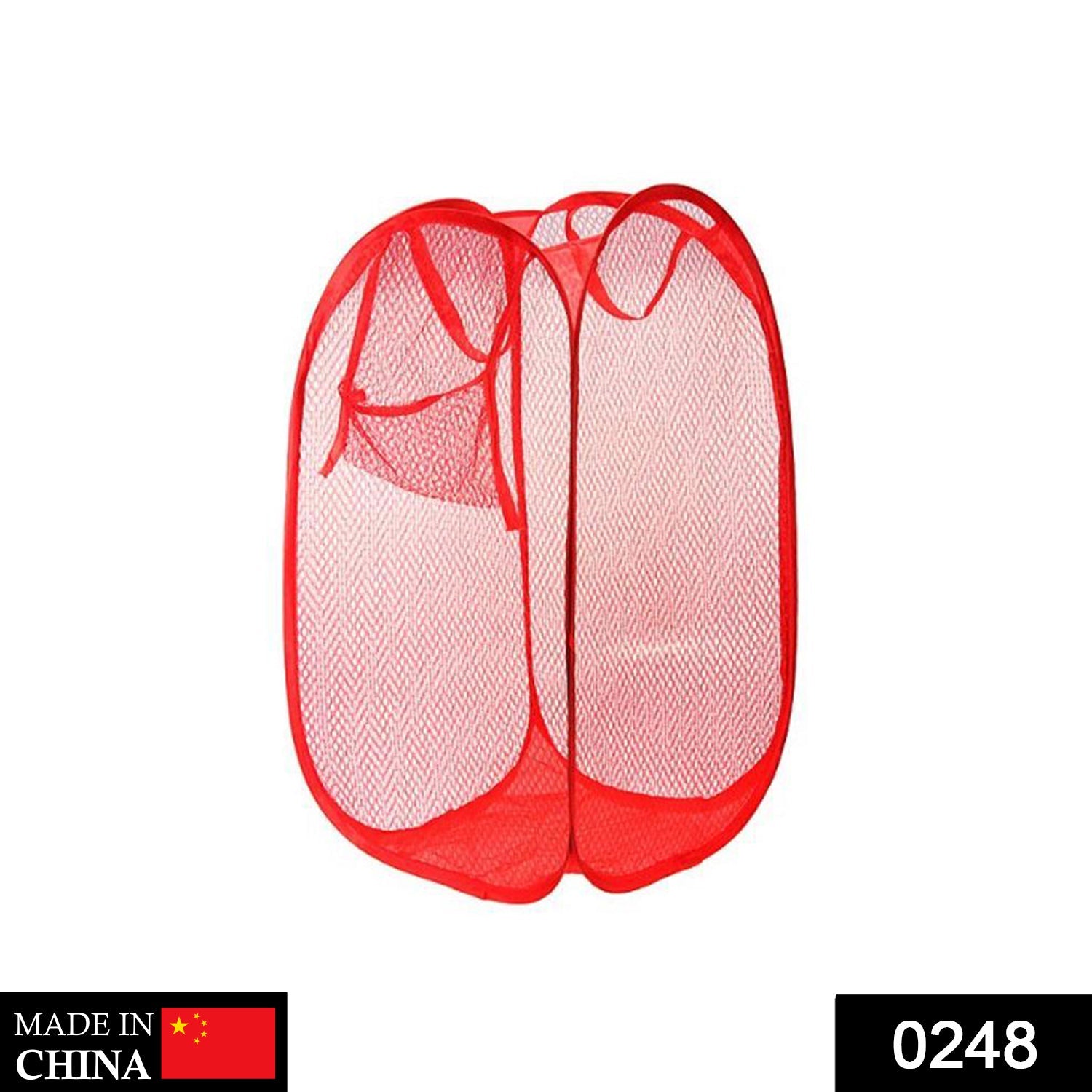 Laundry Hamper Mesh Fabric For Ventilation Foldable Storage Up Clothes Basket - Image 2