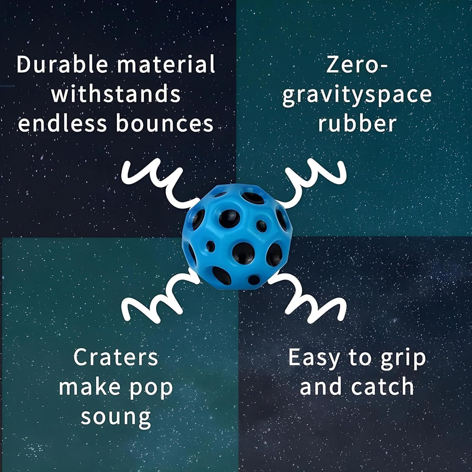 Rubber Super Bouncy Coral Star Anti Stress Ball Multicolor (1 Pc) - Image 3