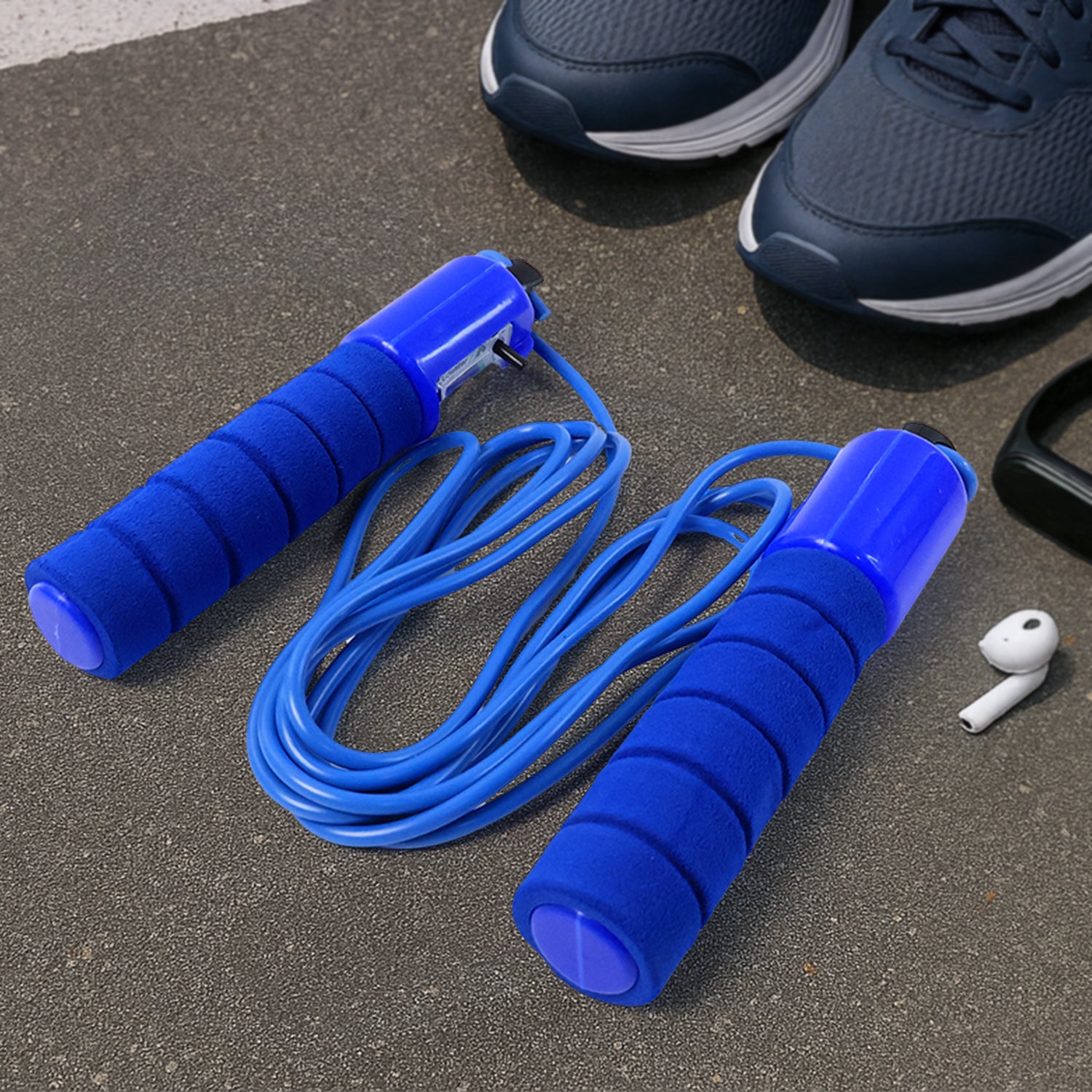 Adjustable Skipping Rope with Digital Jump Counter and Foam Grip Handles (1 Pc) - Image 3