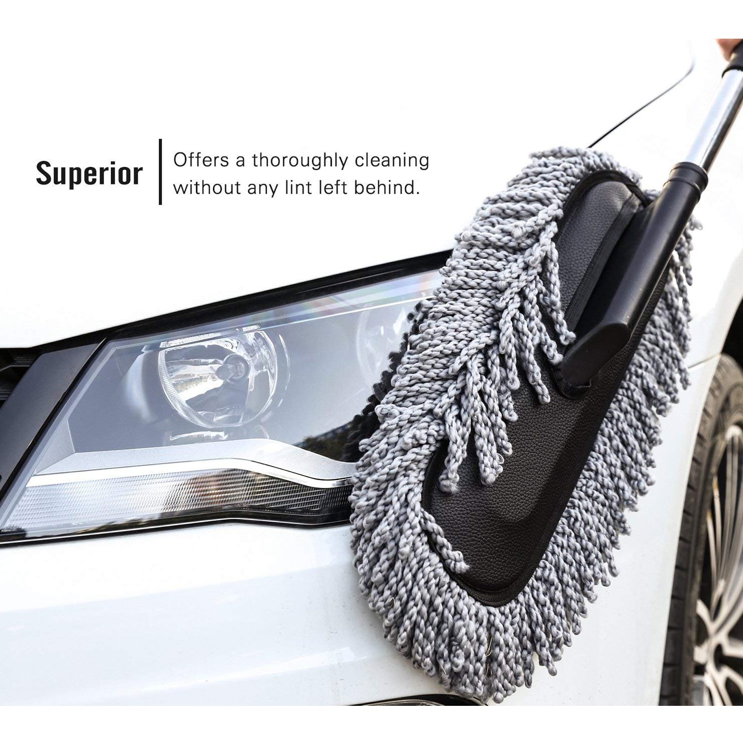 Car Duster, Long Retractable / Soft / Non-Slip / Handle Multipurpose Microfiber Wash Brush Vehicle Interior and Exterior Cleaning Kit with for Car, Boats or Home - Image 7