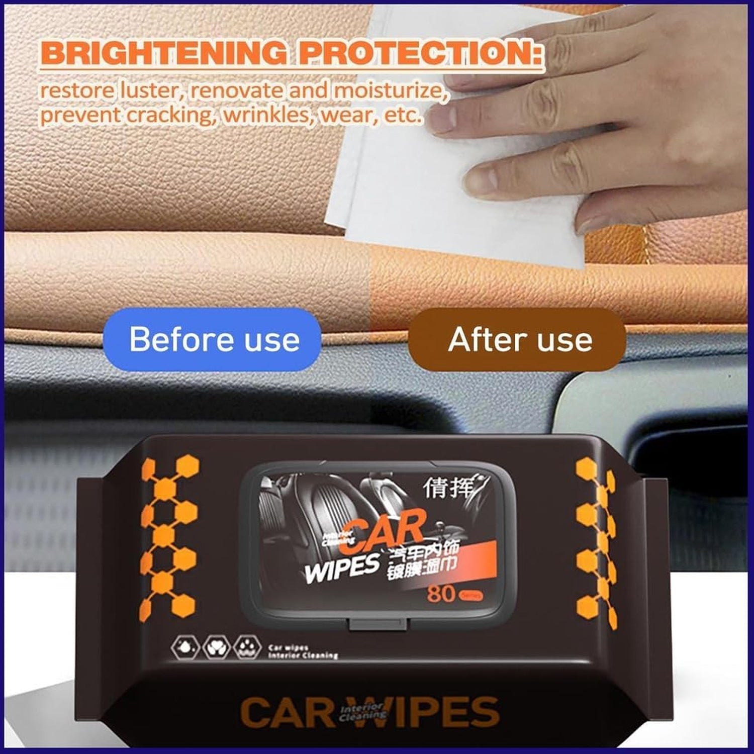 Car Dashboard Scratch Remover Tissue (80 Pcs Set) - Image 4