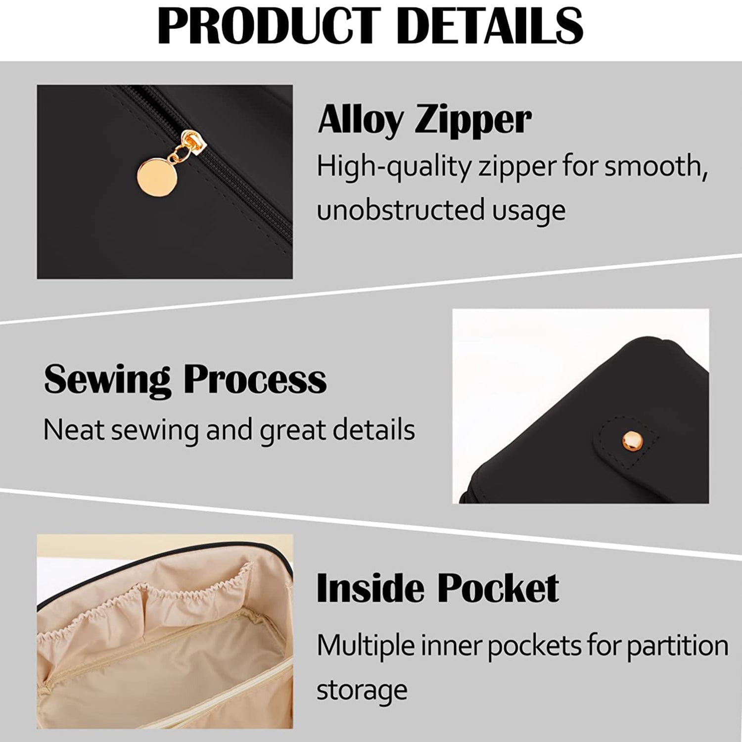 Premium Travel Makeup & Toiletry Organizer Pouch with Zipper & Handle (1 Pc / Mix Color) - Image 5