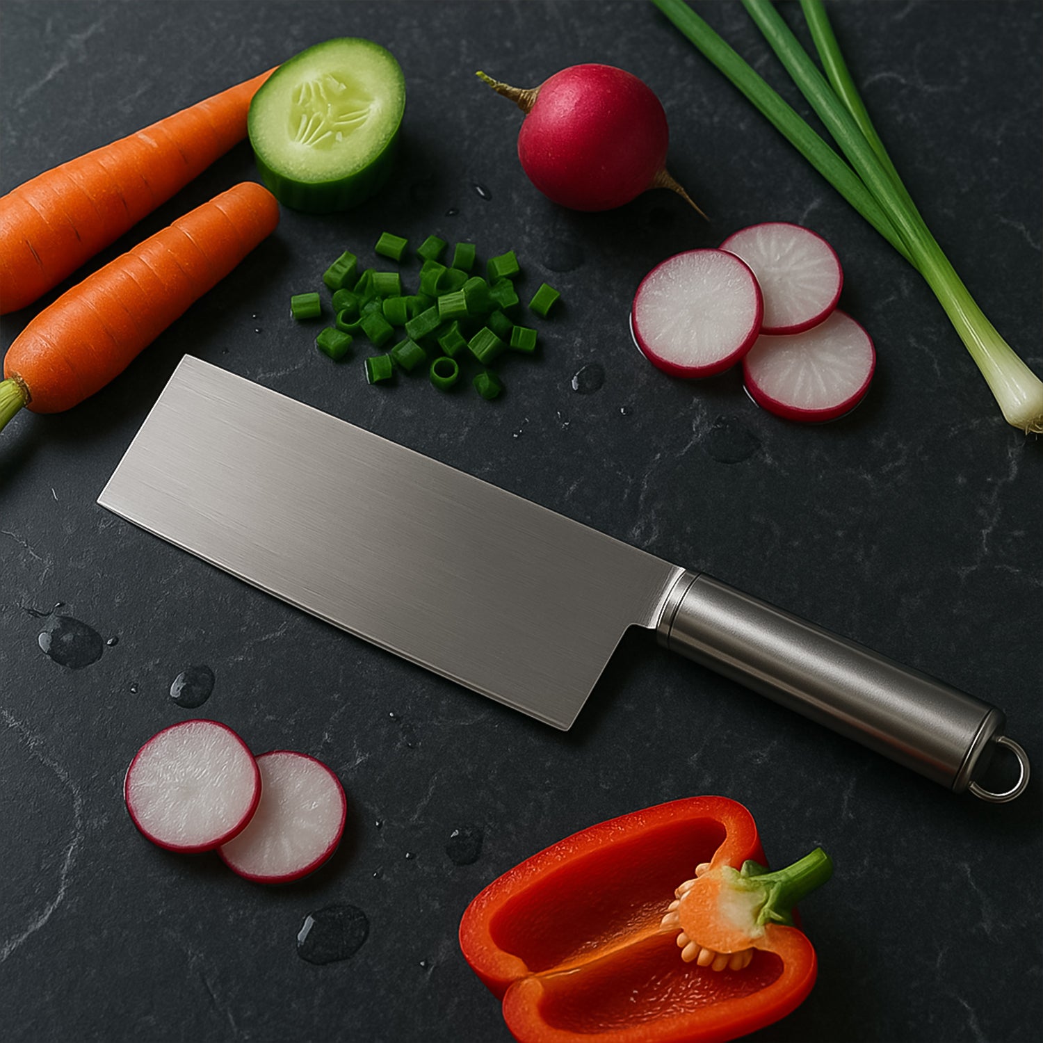 Professional-Grade Stainless Steel Vegetable Cleaver Knife 1 Pc - Image 3