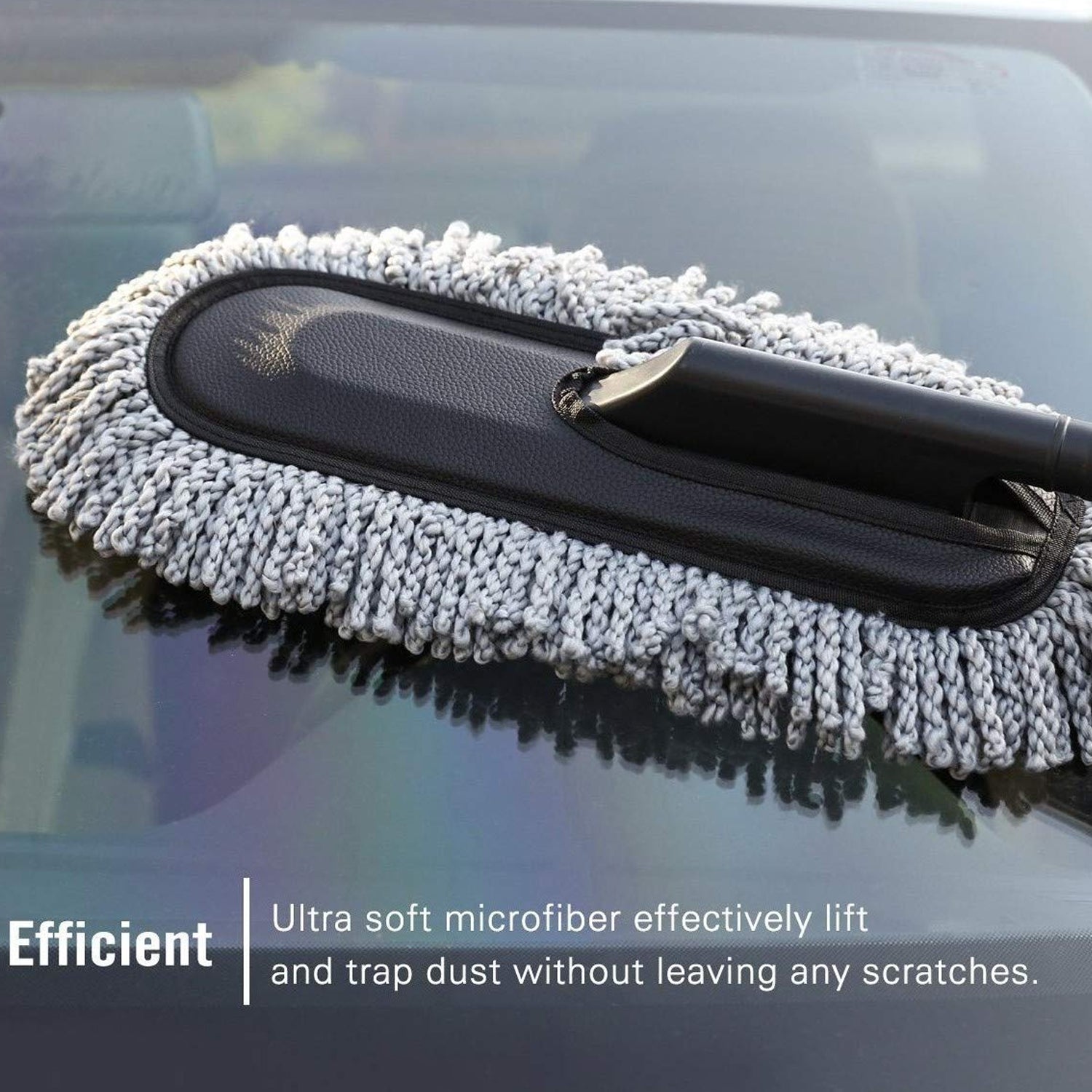 Car Duster, Long Retractable / Soft / Non-Slip / Handle Multipurpose Microfiber Wash Brush Vehicle Interior and Exterior Cleaning Kit with for Car, Boats or Home - Image 8