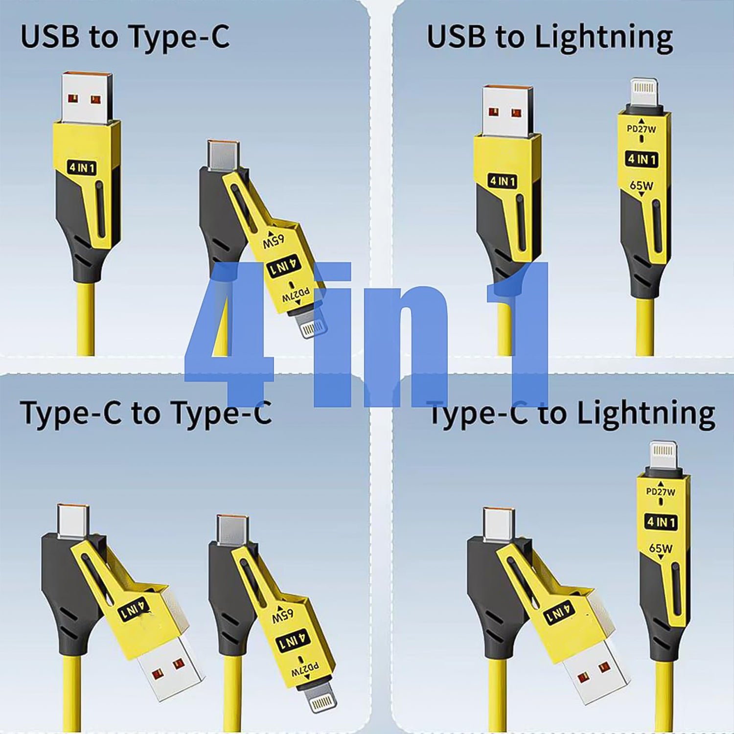 4 in 1 Spring Fast Charging Cable (1 Pc / 1.5 Mtr Long) - Image 6