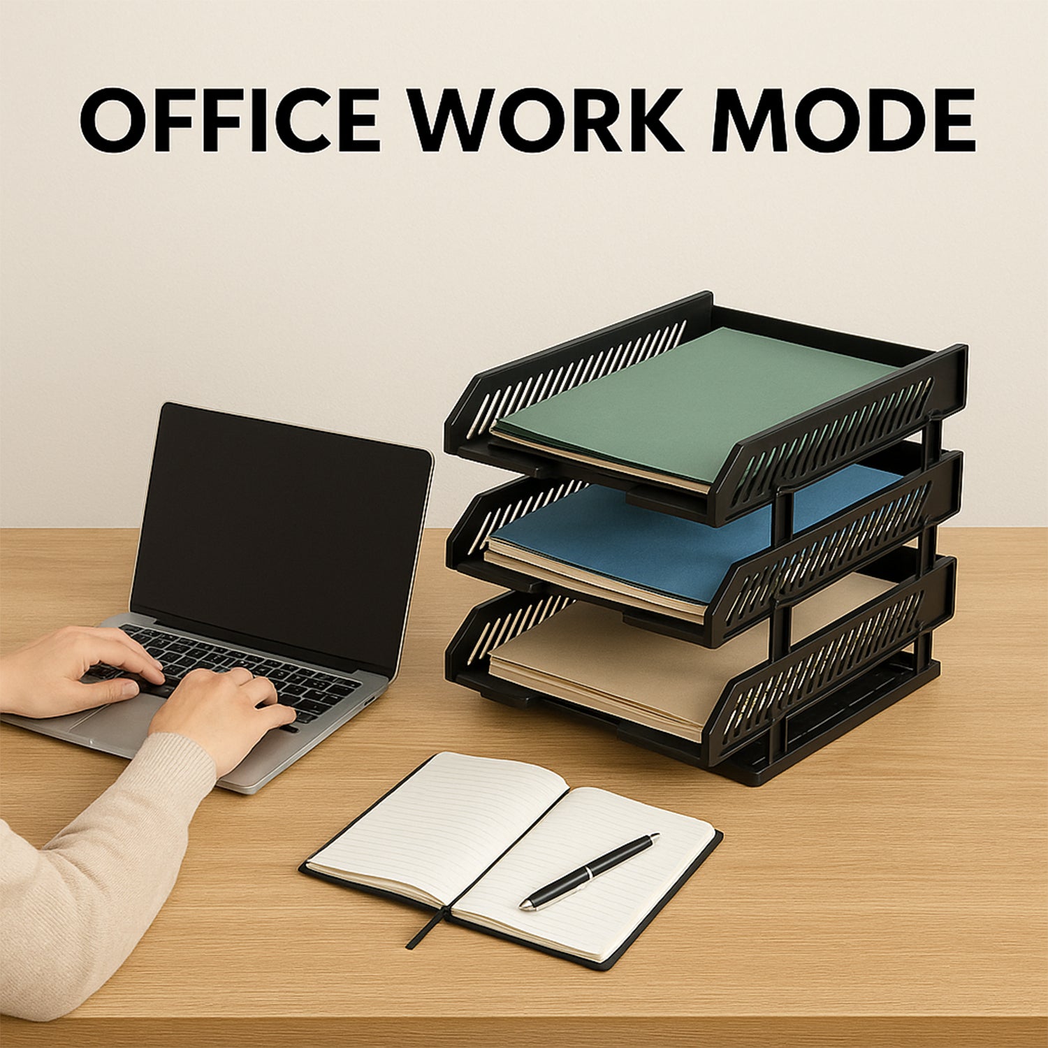 4-Layer Multifunctional File Rack with Drawers for Office Desk - Image 6