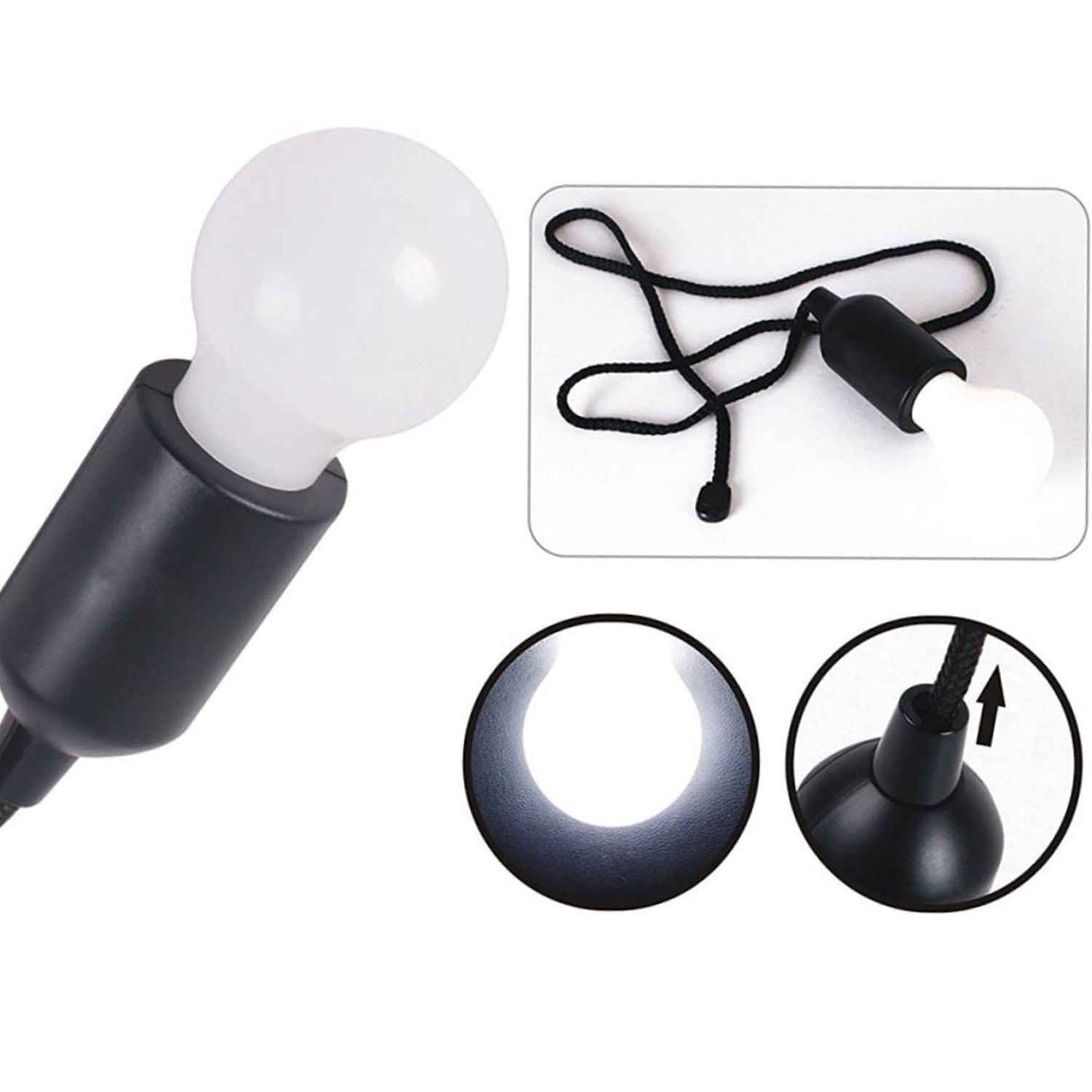 LED Pull Cord Light – Hanging Black LED Bulb (1 Pc) - Image 7