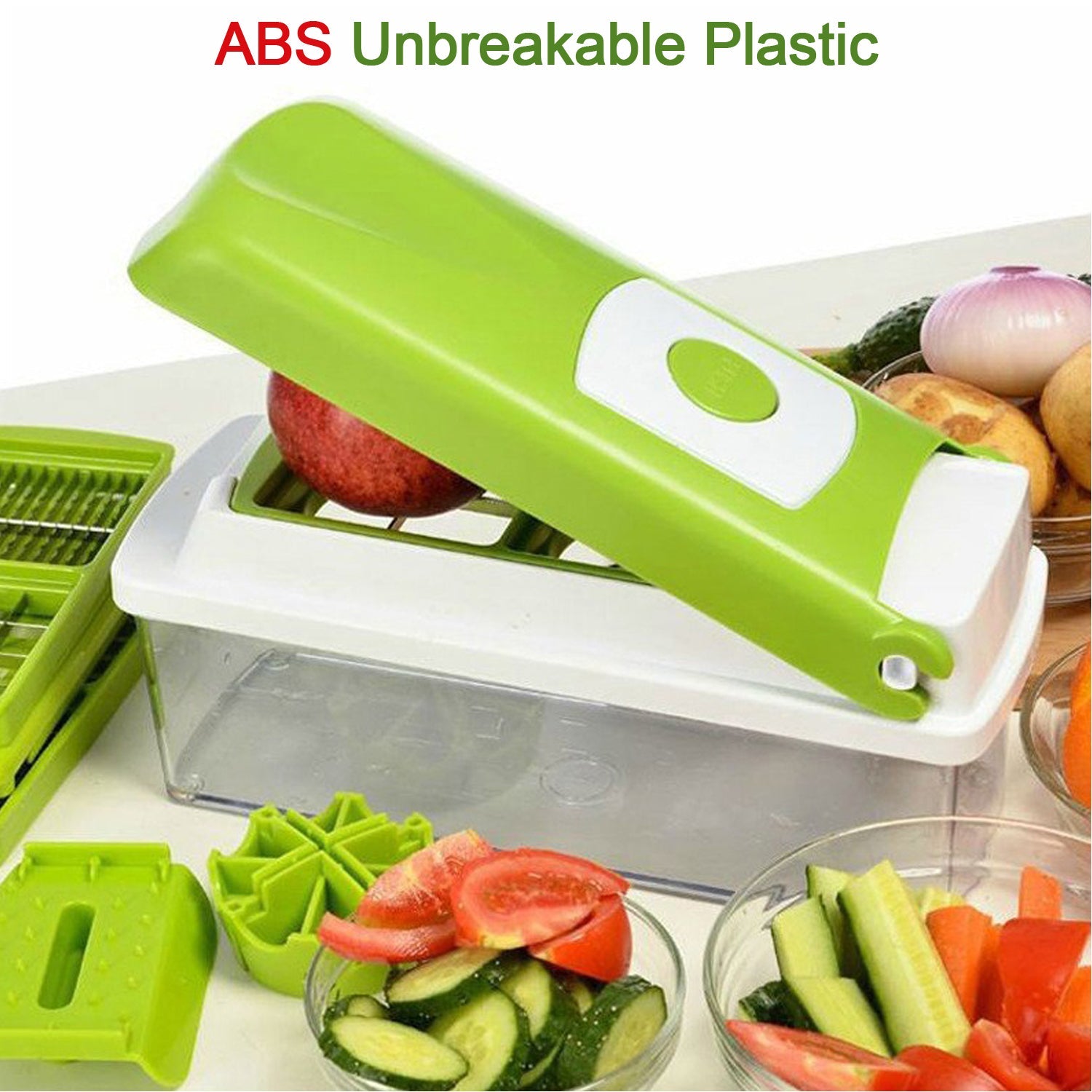 Plastic 13-in-1 Manual Vegetable Grater,Chipser and Slicer - Image 7