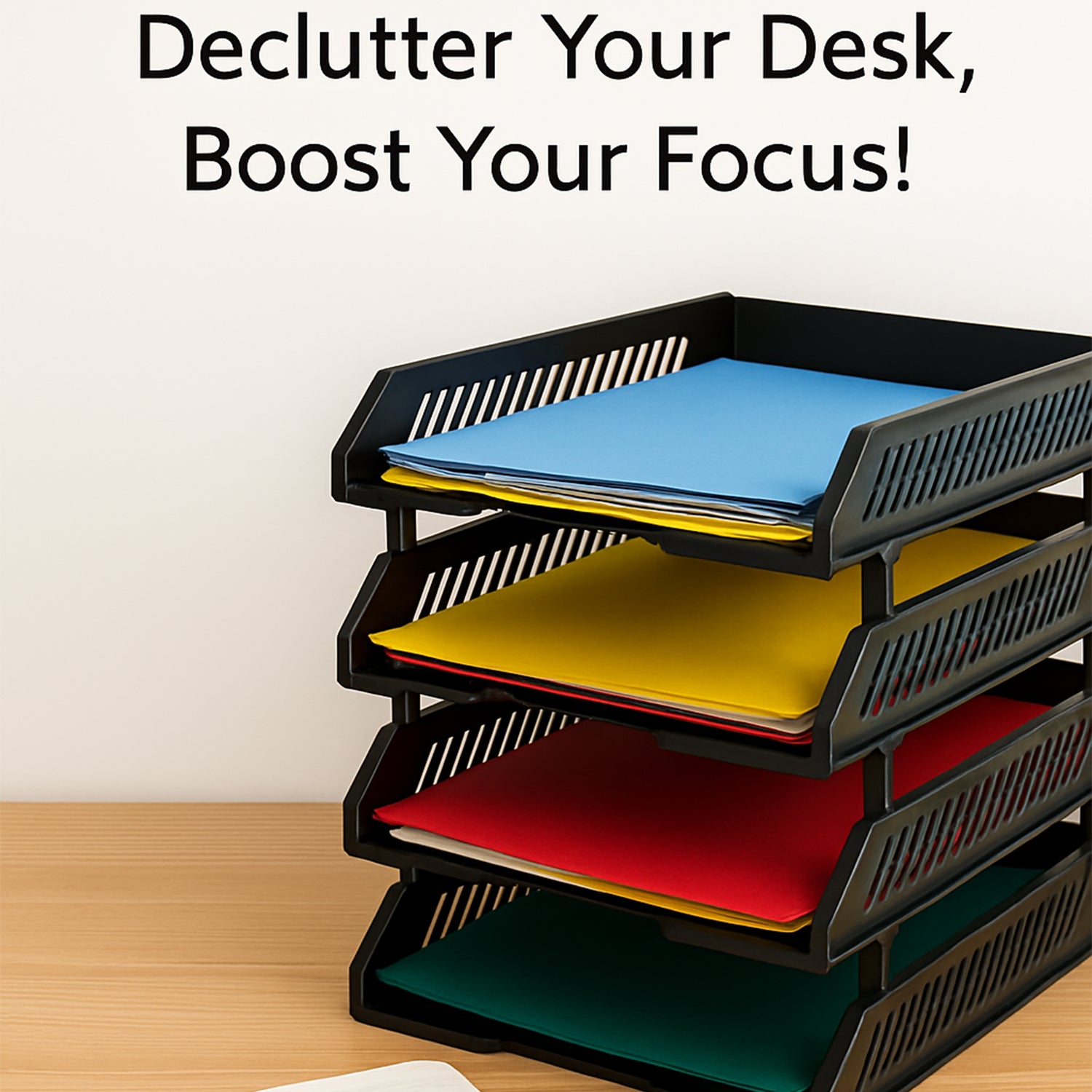 4-Layer Multifunctional File Rack with Drawers for Office Desk - Image 5