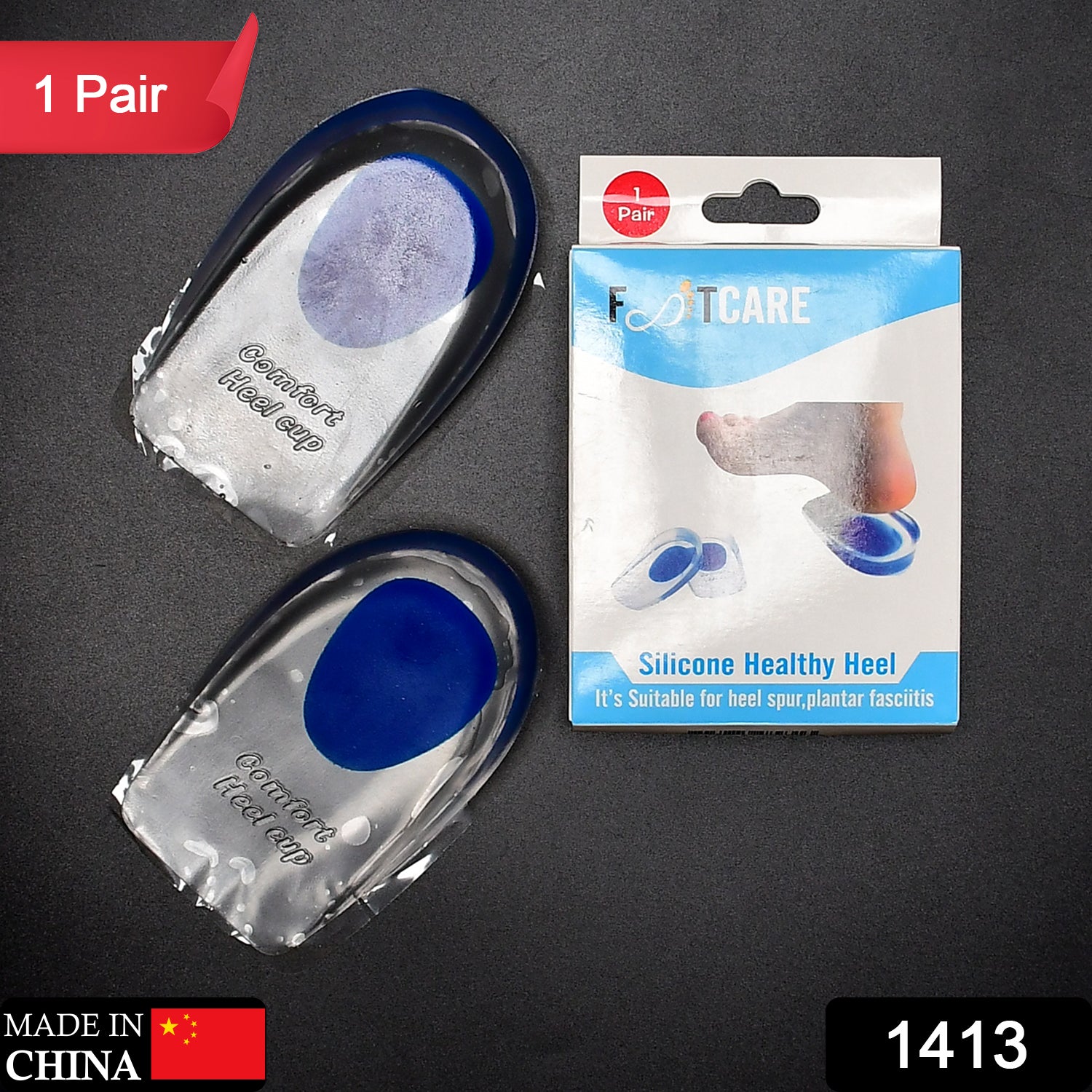 Gel Heel cups Silicon Heel Pad for Heel Ankle Pain - Image 2