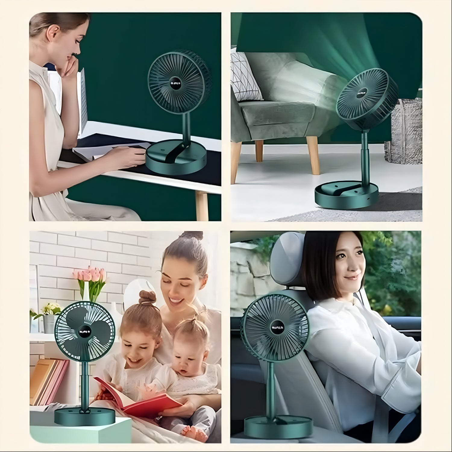 Adjustable Portable Desktop Fan - Telescopic Silent Personal Cooling for Office & Travel (Battery Not Include) - Image 8