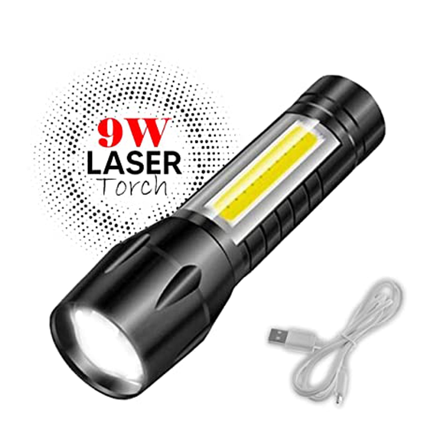 Mini Search Rechargeable LED Long Range Flashlight Emergency Light Torch - Image 4