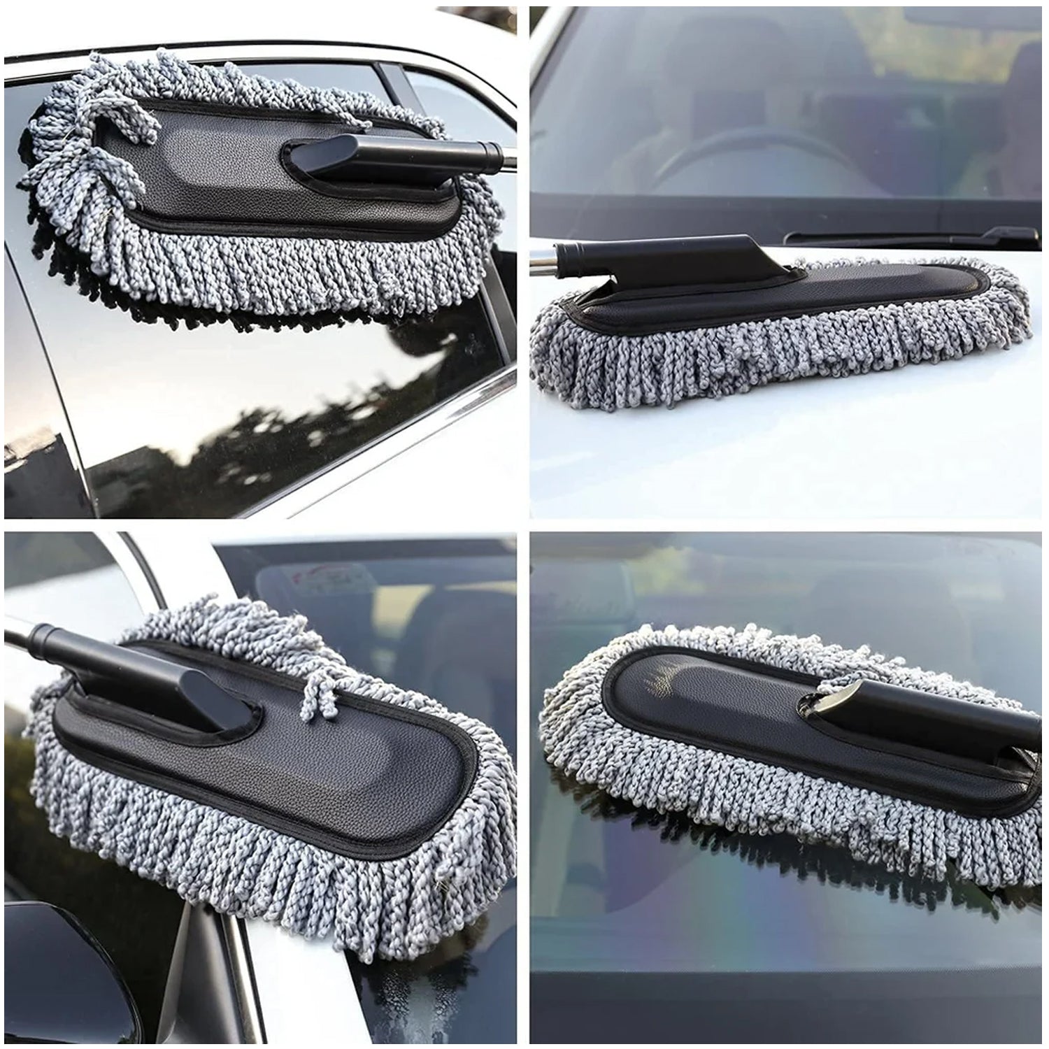 Car Duster, Long Retractable / Soft / Non-Slip / Handle Multipurpose Microfiber Wash Brush Vehicle Interior and Exterior Cleaning Kit with for Car, Boats or Home - Image 3
