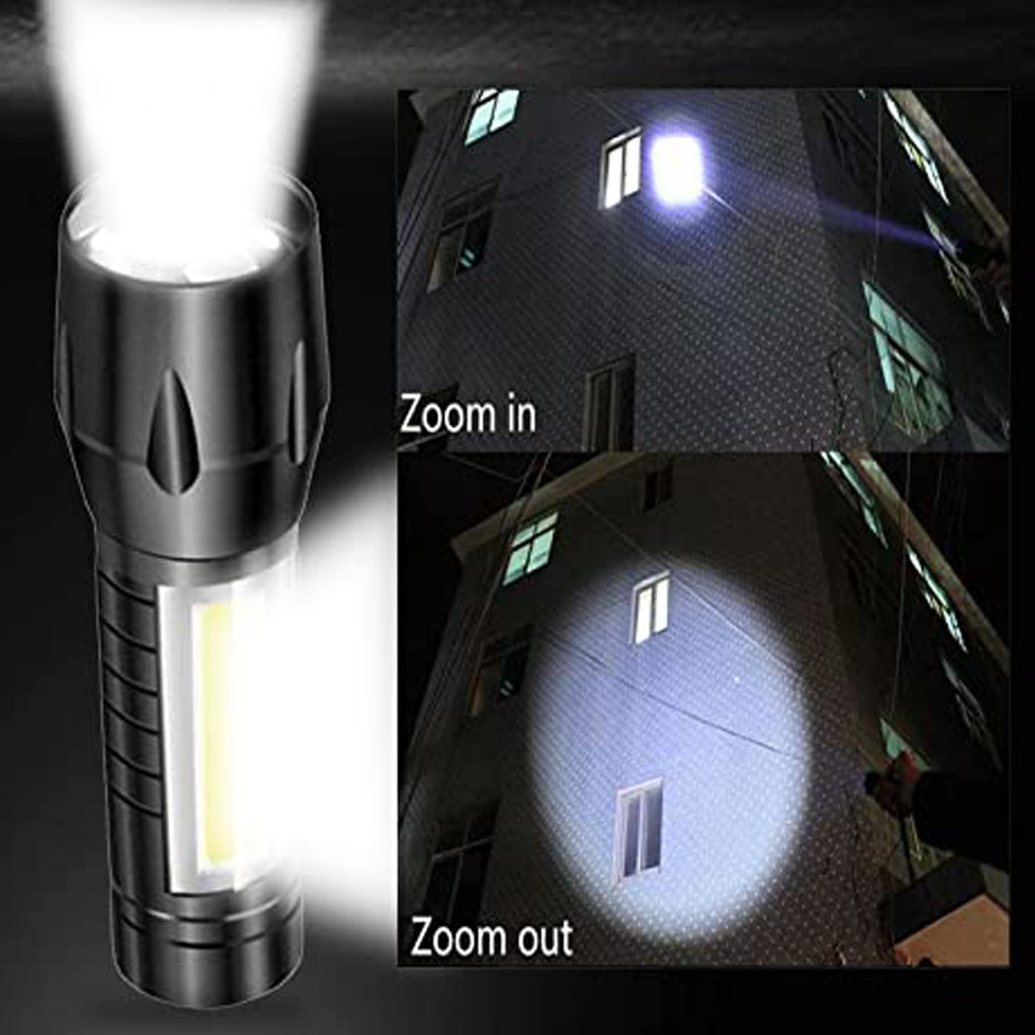 Mini Search Rechargeable LED Long Range Flashlight Emergency Light Torch - Image 3