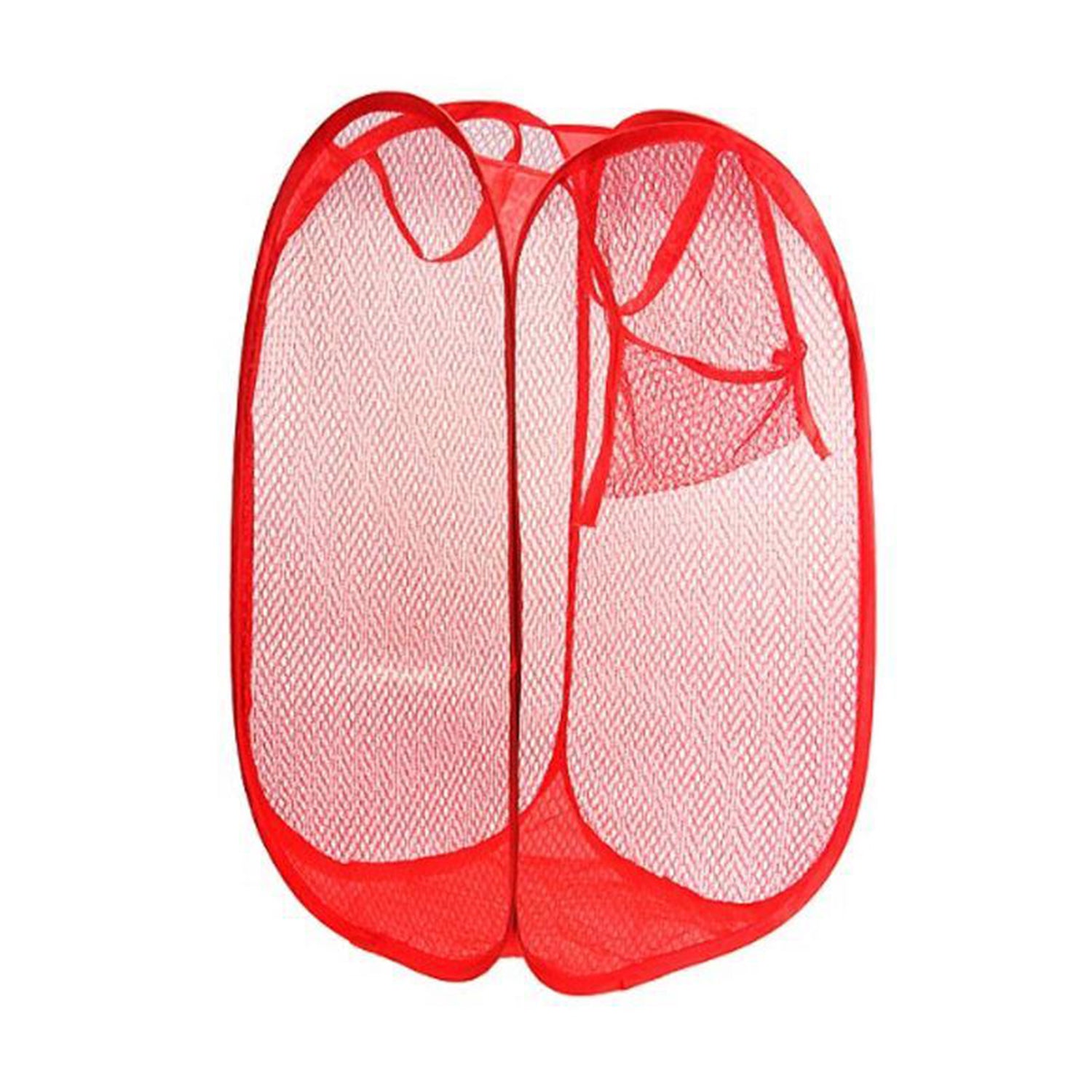 Laundry Hamper Mesh Fabric For Ventilation Foldable Storage Up Clothes Basket