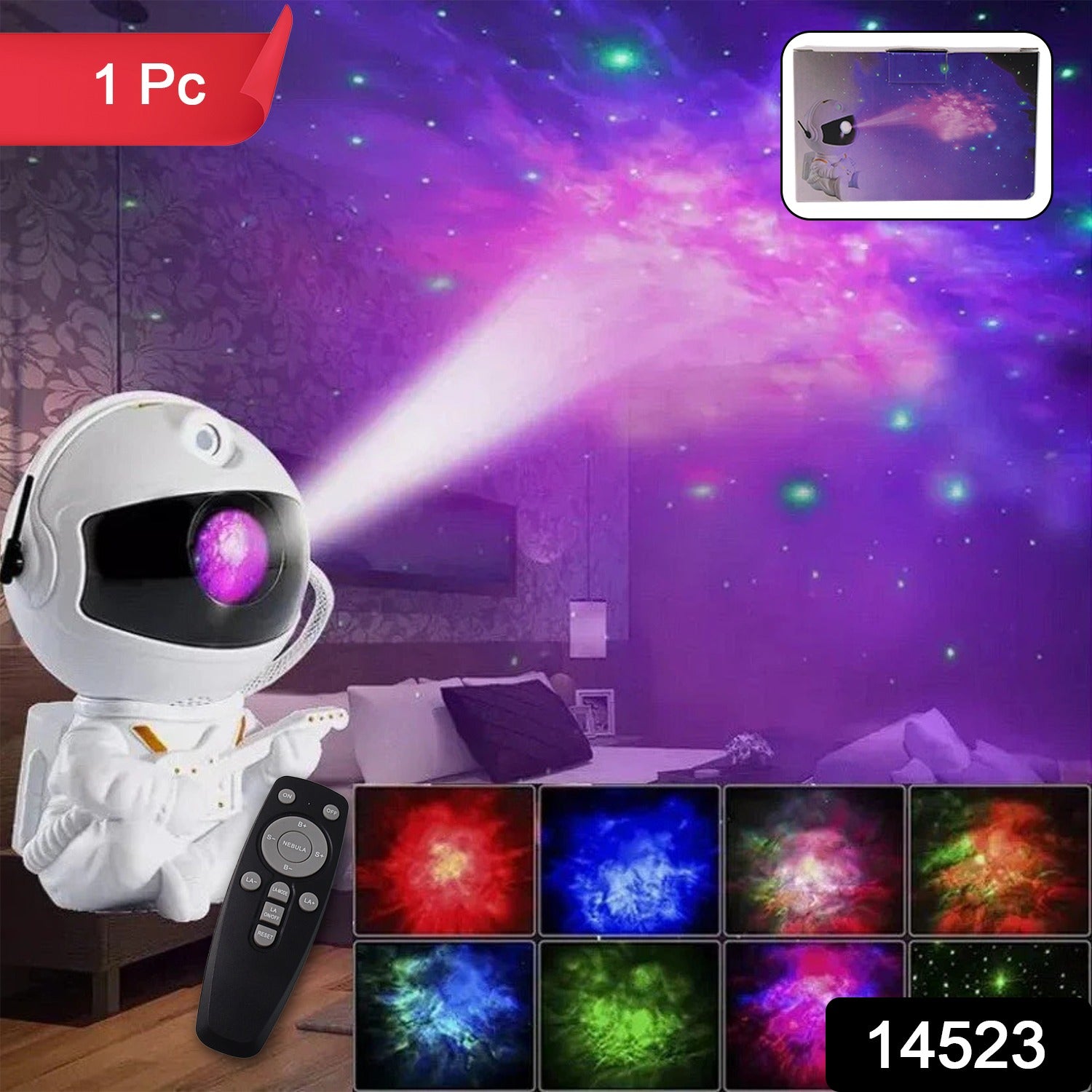 Premium Astronaut Galaxy Projector Night Light with Remote Control - Image 2