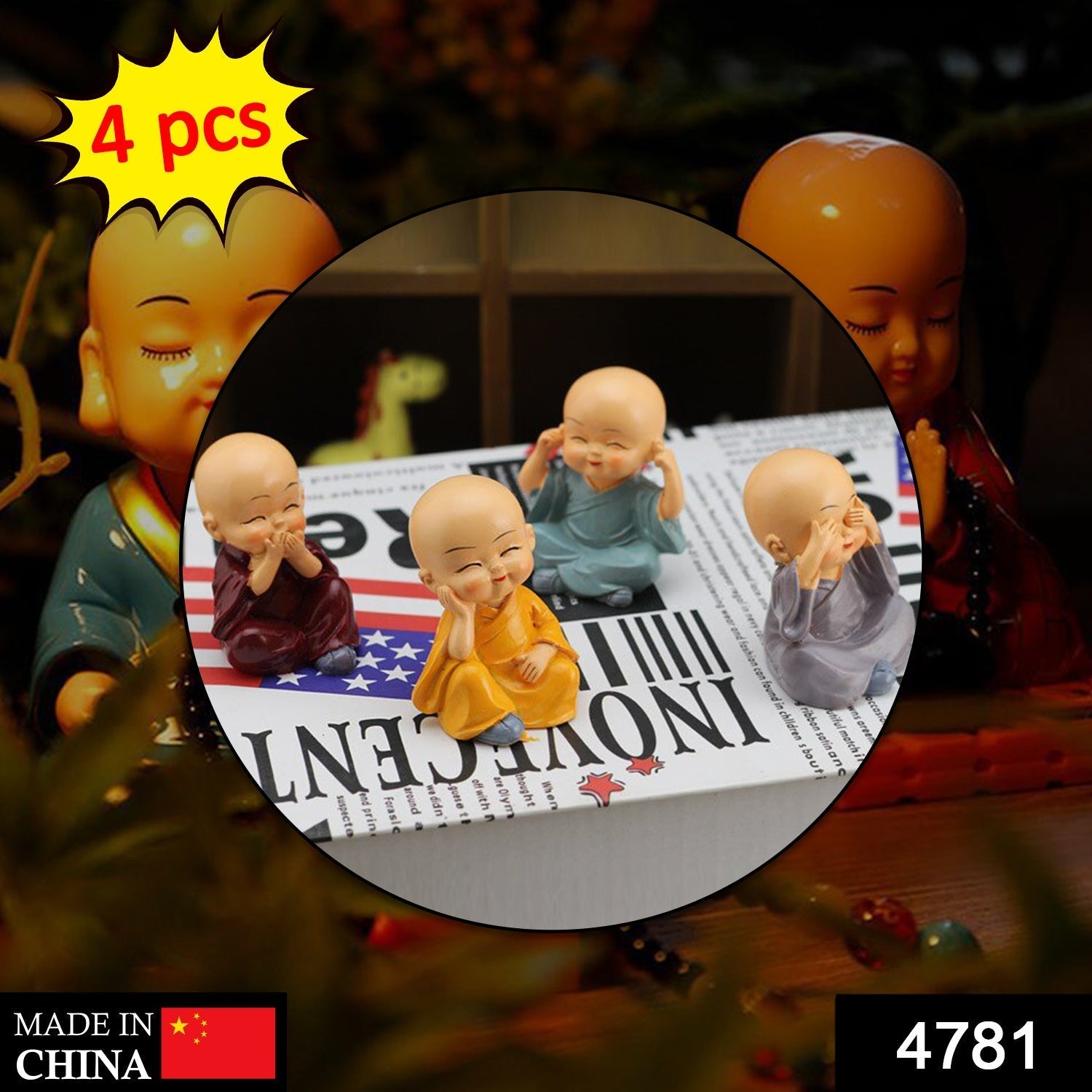 Baby Buddha 4Pc and show piece used for house, office and official decorations etc. - Image 2