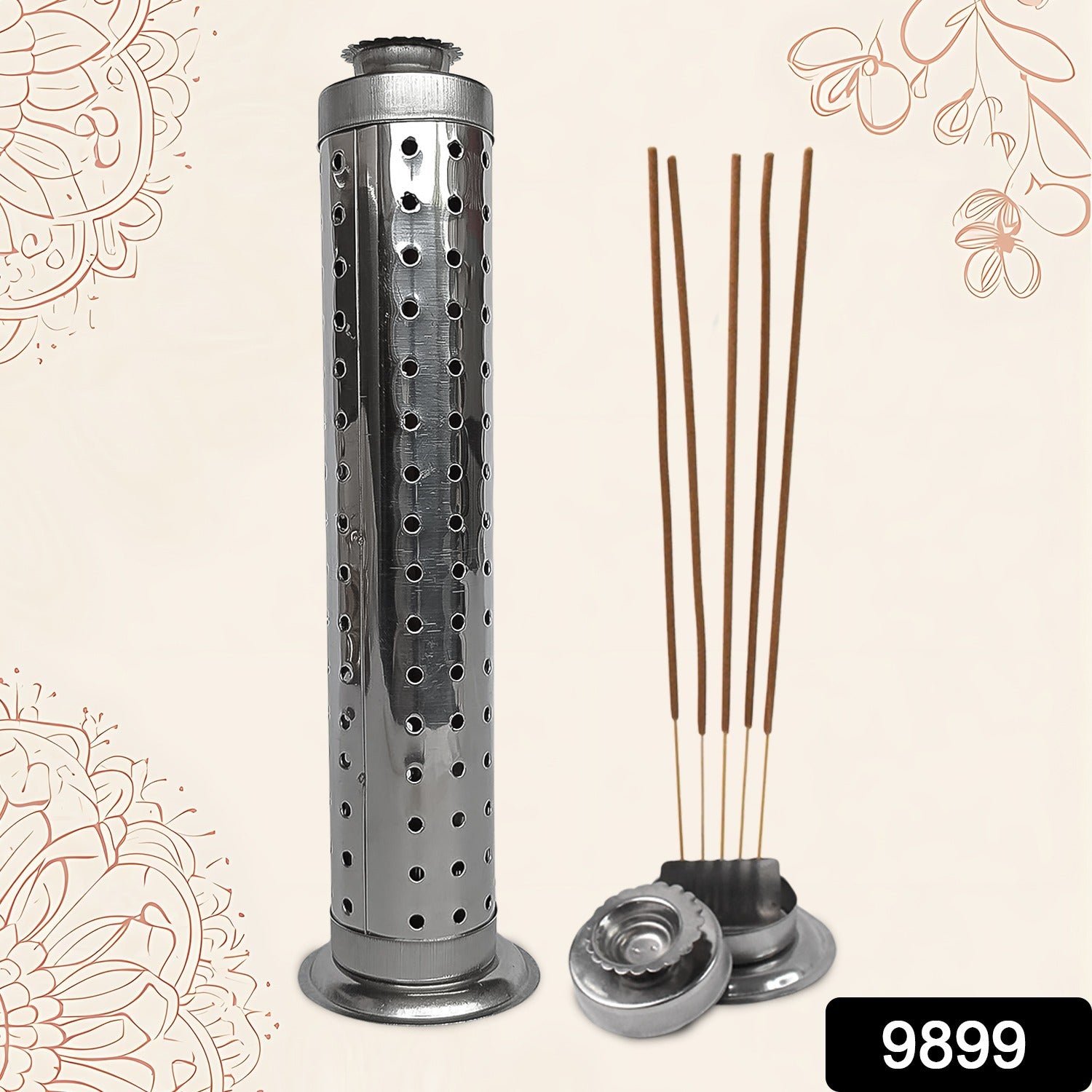 Stainless Steel Agarbatti Stand for Puja (1 Pc) - Image 2