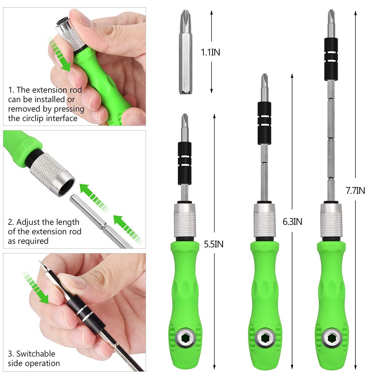 32 in 1 Mini Screwdriver Bits Set with Magnetic Flexible Extension Rod - Image 6