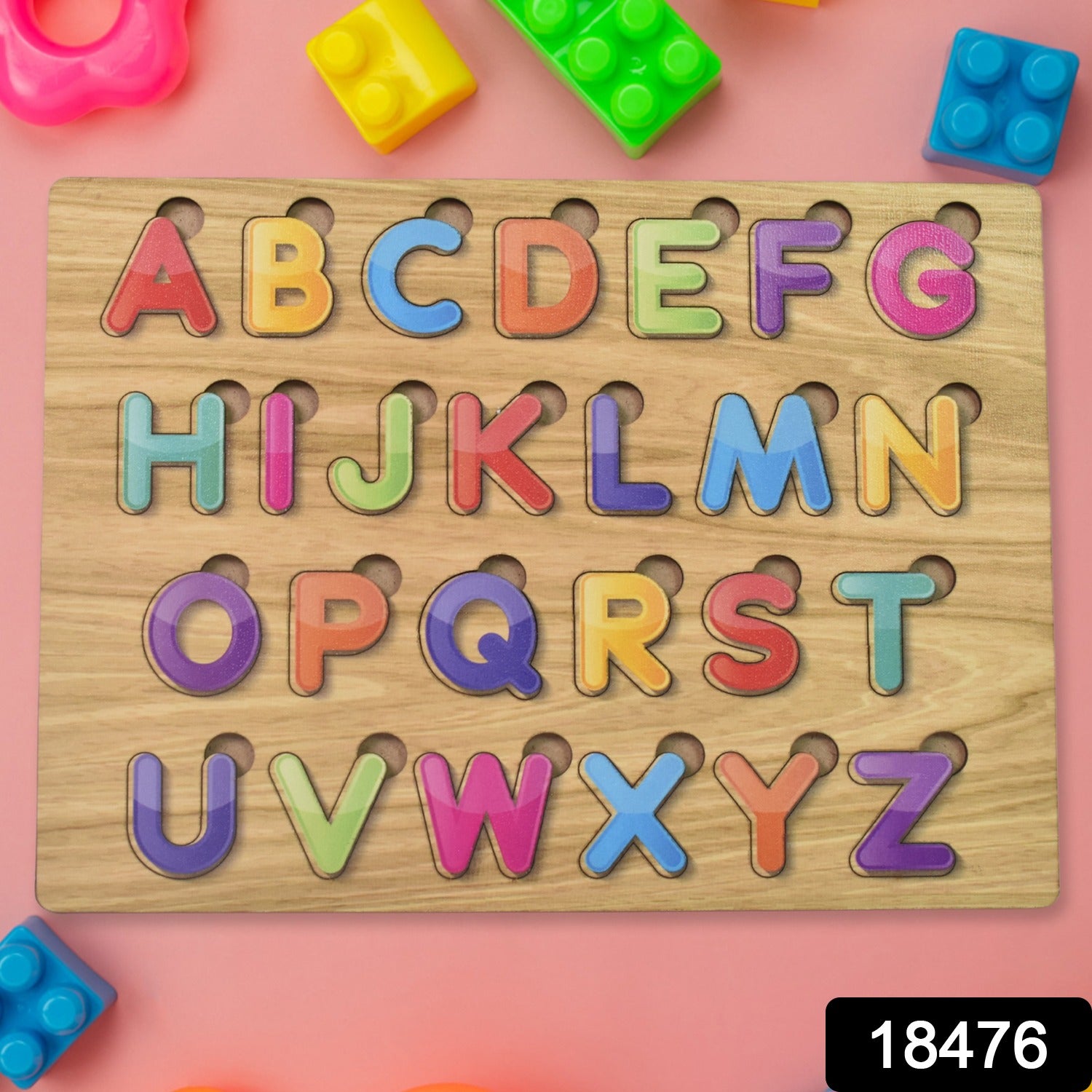 Wooden Puzzle Board ABC Letters Shapes Educational Learning Toys (1 Set) - Image 2