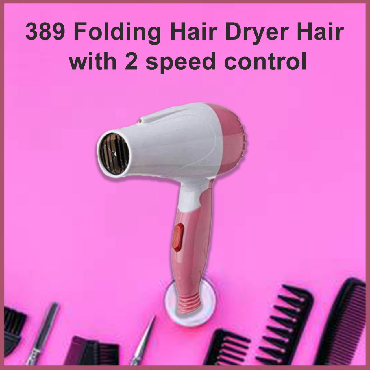 Folding Hair Dryer Hair with 2 speed control - Image 4