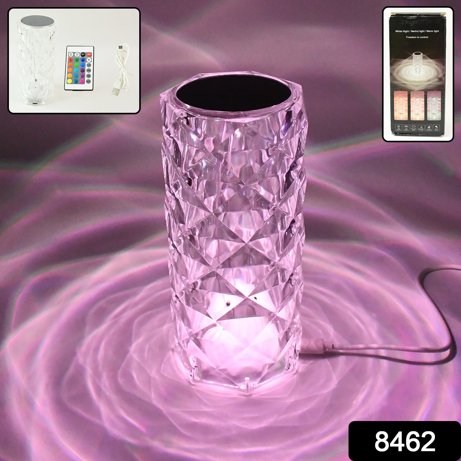 Crystal LED Touch Table Lamp with Remote Control - Image 2