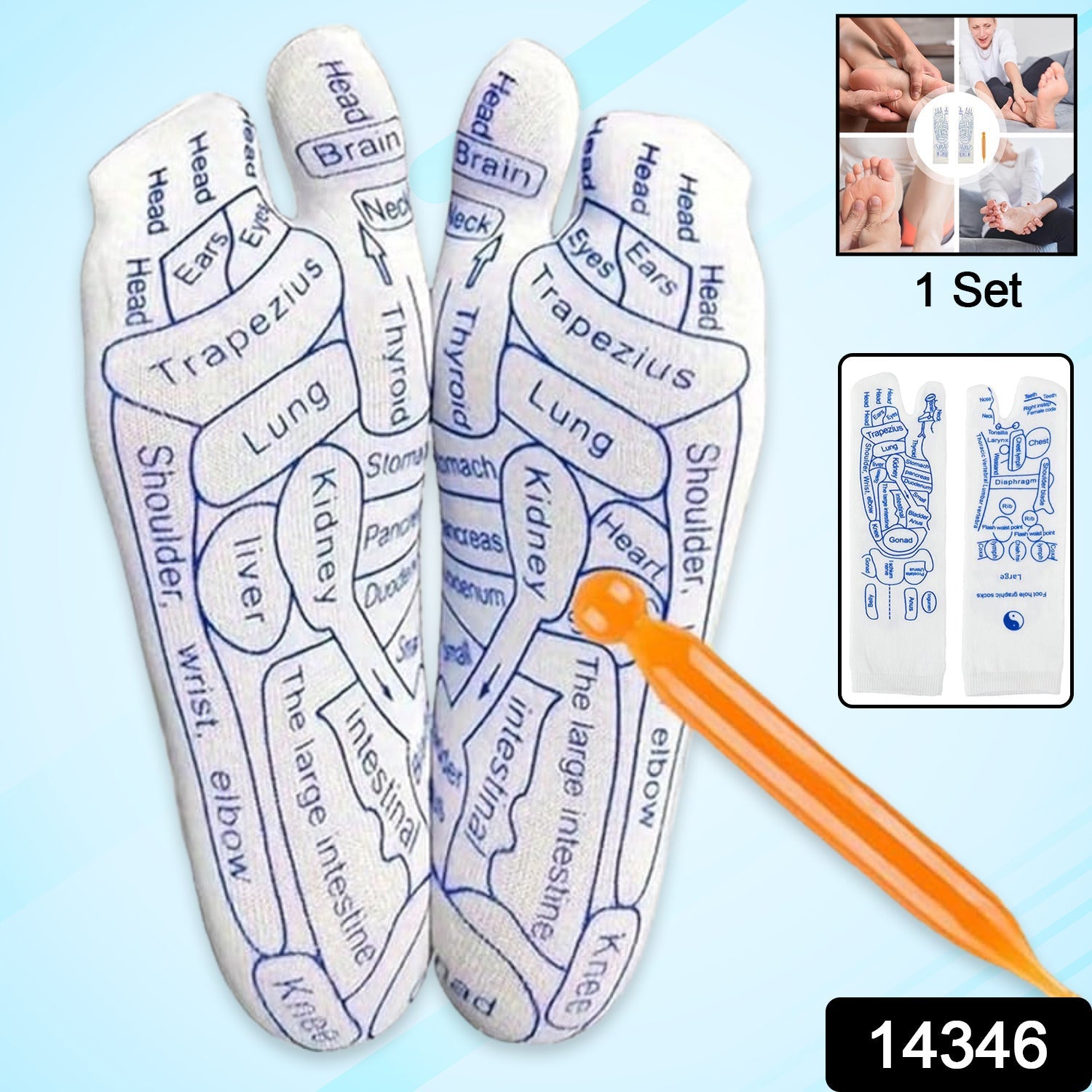 Full Reflexology Acupressure Therapy Socks Set (1 Set) - Image 2