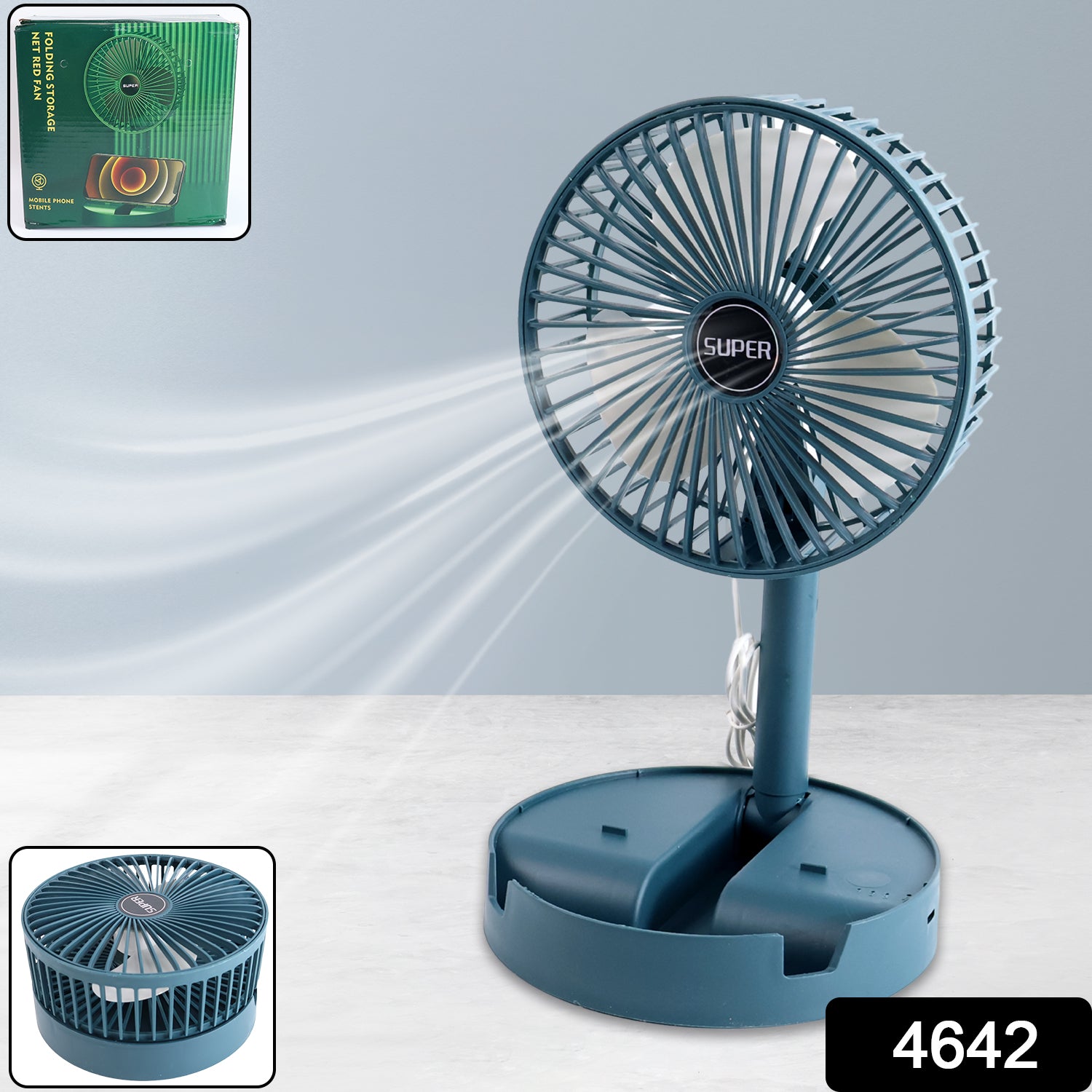 Adjustable Portable Desktop Fan - Telescopic Silent Personal Cooling for Office & Travel (Battery Not Include) - Image 2
