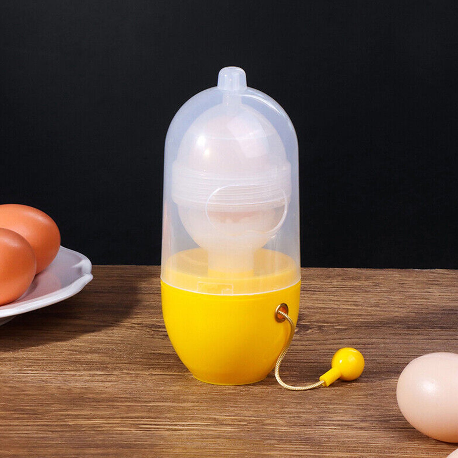 MANUAL EGG PULLER SCRAMBLER HOUSEHOLD WHITE EGG YOLK MIXER KITCHEN TOOL MIX MANUAL SCRAMBLER CONVENIENT WITHOUT BREAKING EGGS. - Image 8