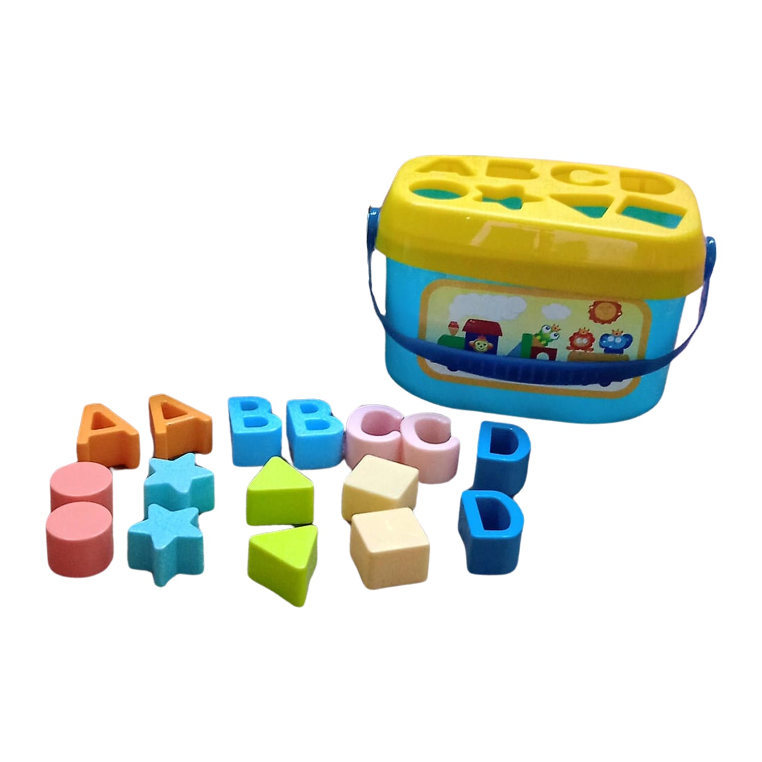 Baby First Block Set for Kids Non-Toxic Abcd Geometric Shape Sorting & Stacking Toy (1 Set) - Image 7