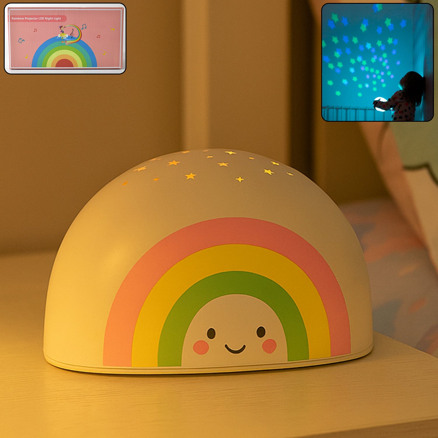 Rainbow projector LED Night Light for Kids (1 Pc (Music is not playing) - Image 3