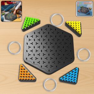 Strategic Triangle Color Matching Puzzle Board Game for Kids & Family