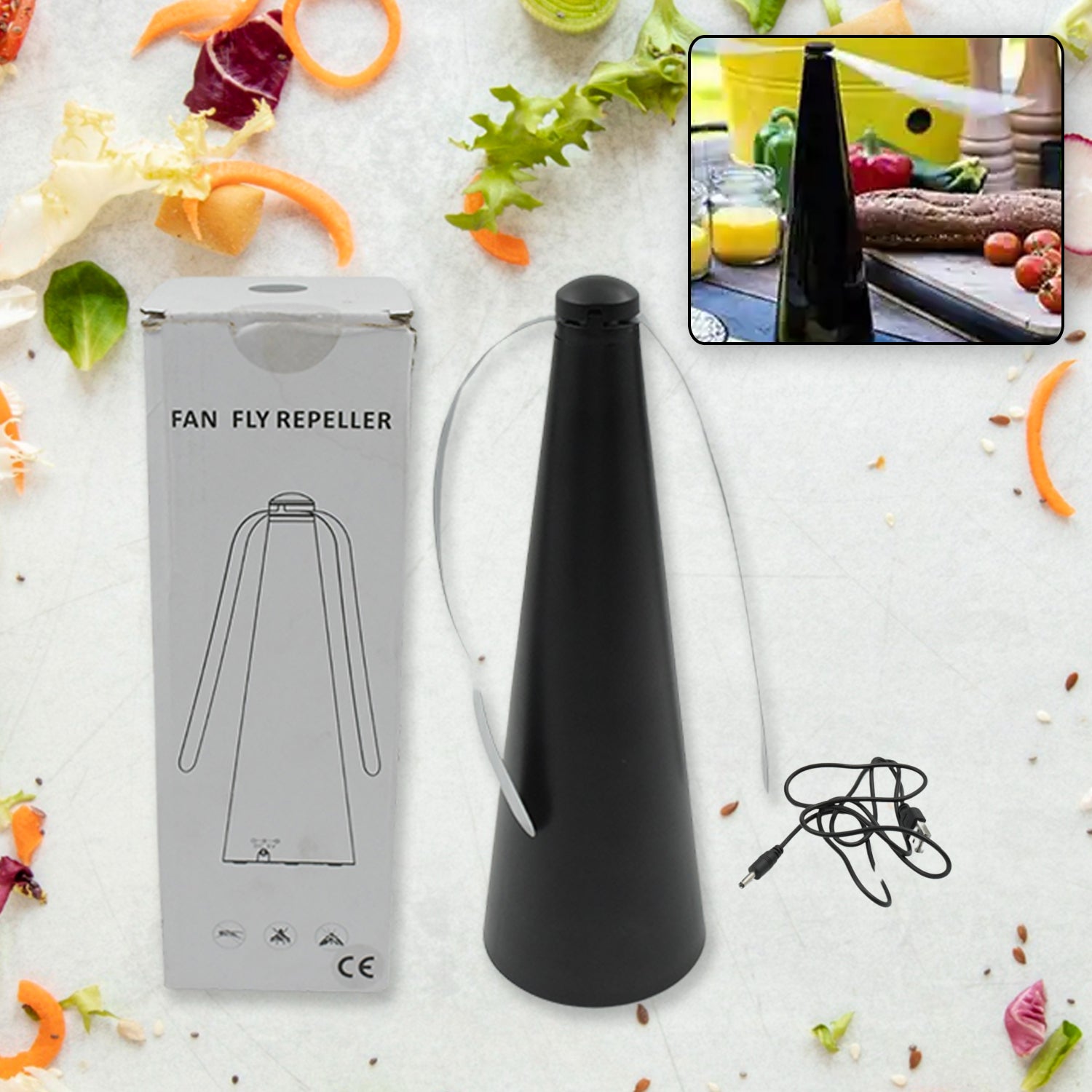 Fly Repellent Fan (Battery & USB) - Tabletop, Indoor/Outdoor, Chemical-Free - Image 3