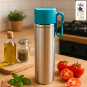 Supermom Stainless Steel Fresh Oil Pourer Bottle with Flip Lid and Handle Approx 1000ML (1 Pc)