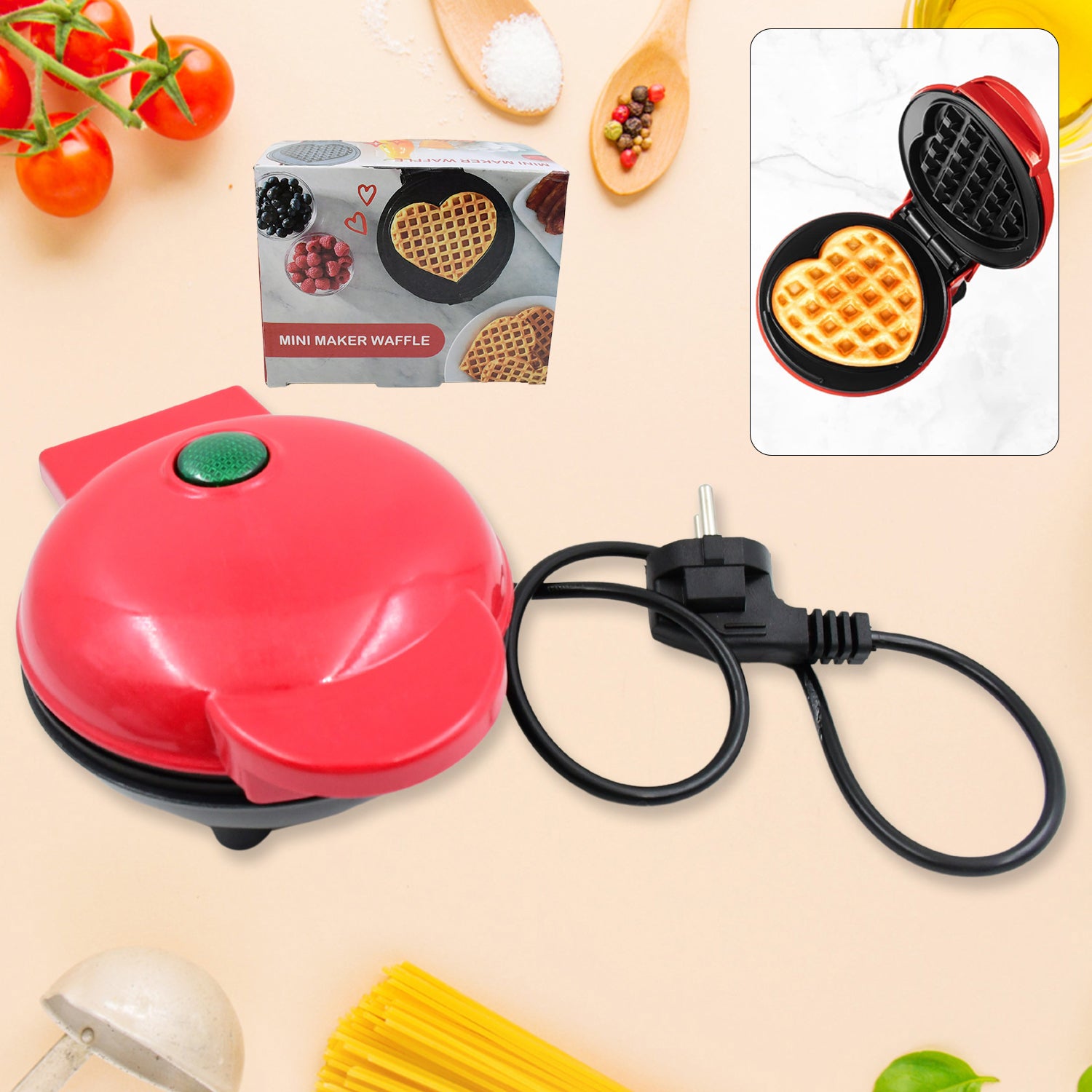 Mini Waffle Maker Machine Waffle Iron Home Appliances Kitchen Gift Easy To Clean, On-Stick Surfaces, Perfect Breakfast, Dessert, Sandwich, Pan Cakes, Paninis / Other Snacks Machine - Image 5