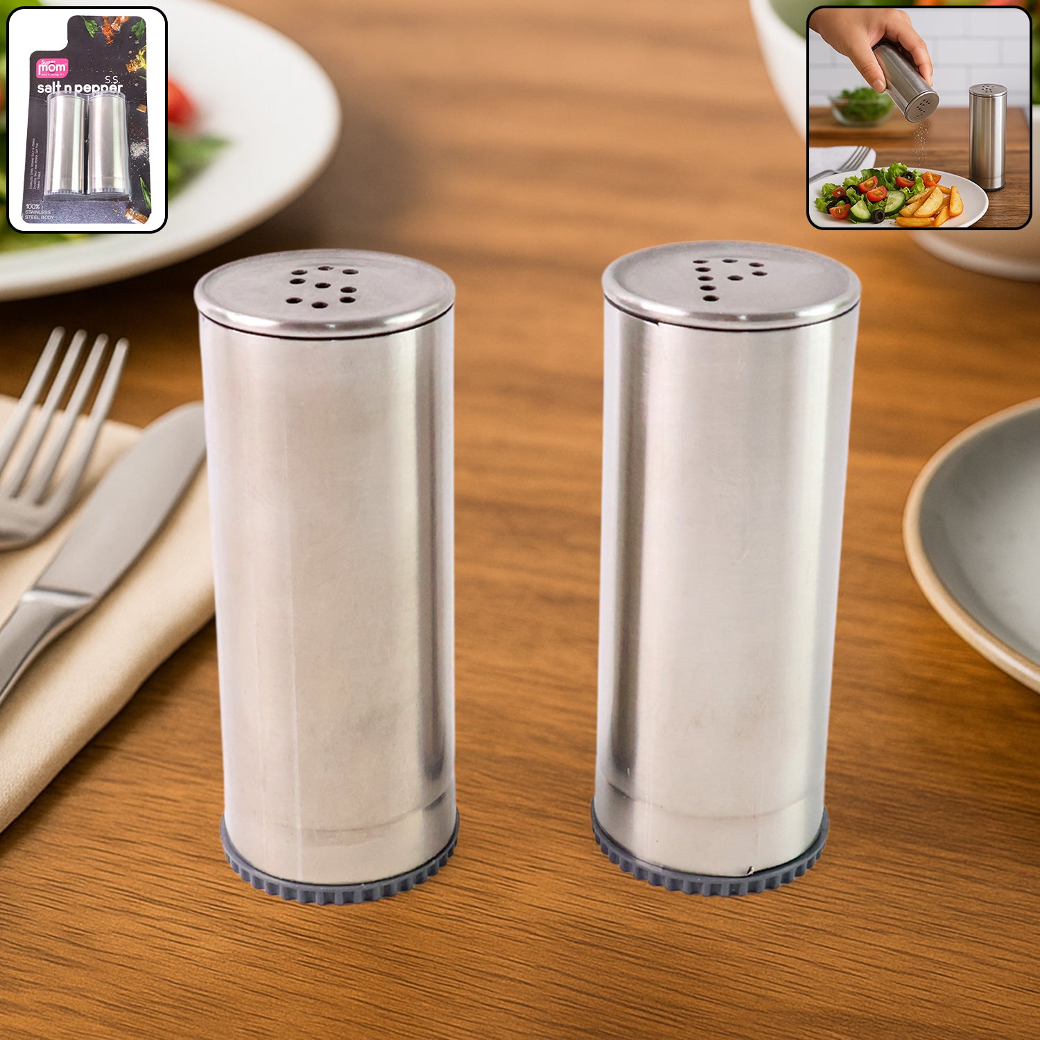 Supermom Stainless Steel Salt and Pepper Shaker Set (2 Pc)