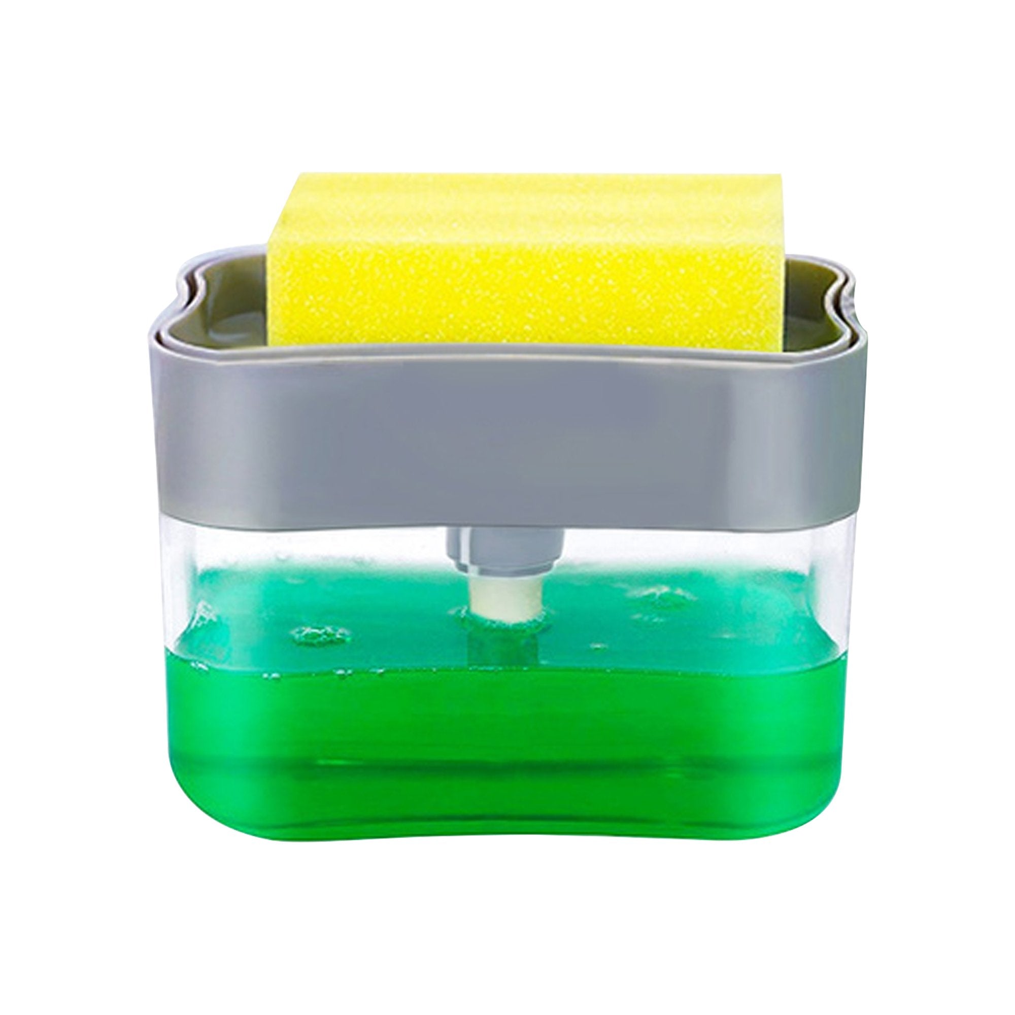 Liquid Soap Dispenser on Countertop with Sponge Holder For Pet - Image 4