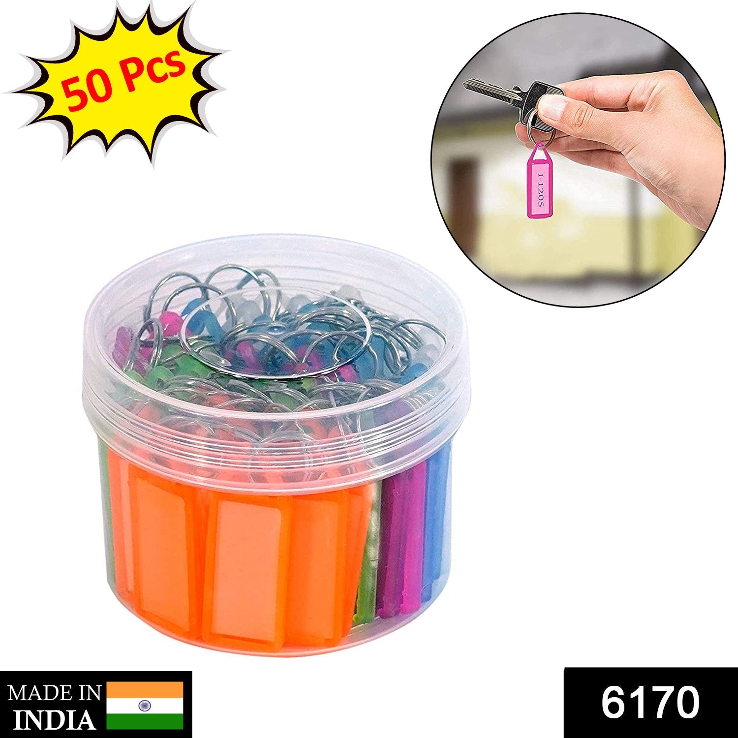 50Pc Keychain Tag Label Used For Decorative Purpose On Keys And All. - Image 2