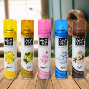 Air Freshener | Used In Office, Home, Hotels, Banquets, Carpet Etc, Room Spray Air Freshener, Mix Fragrance Lemon, Kiwi, Blossom, Aqua, Cafet (300 Ml Approx / 1 Pc)