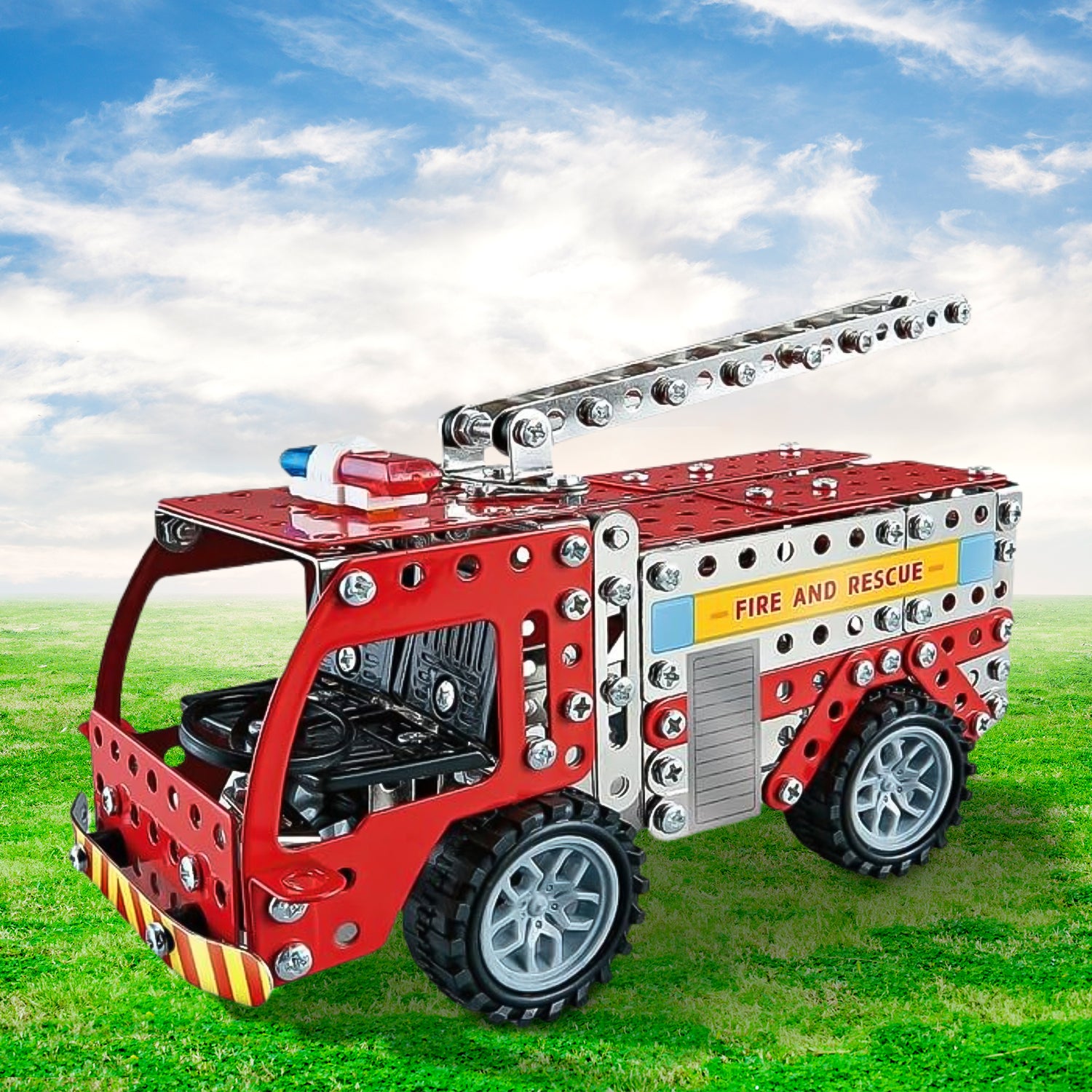 Metal DIY Fire Truck Building Blocks for Kids (Fire Truck / 292pcs of truck tool / 1 Set) - Image 4