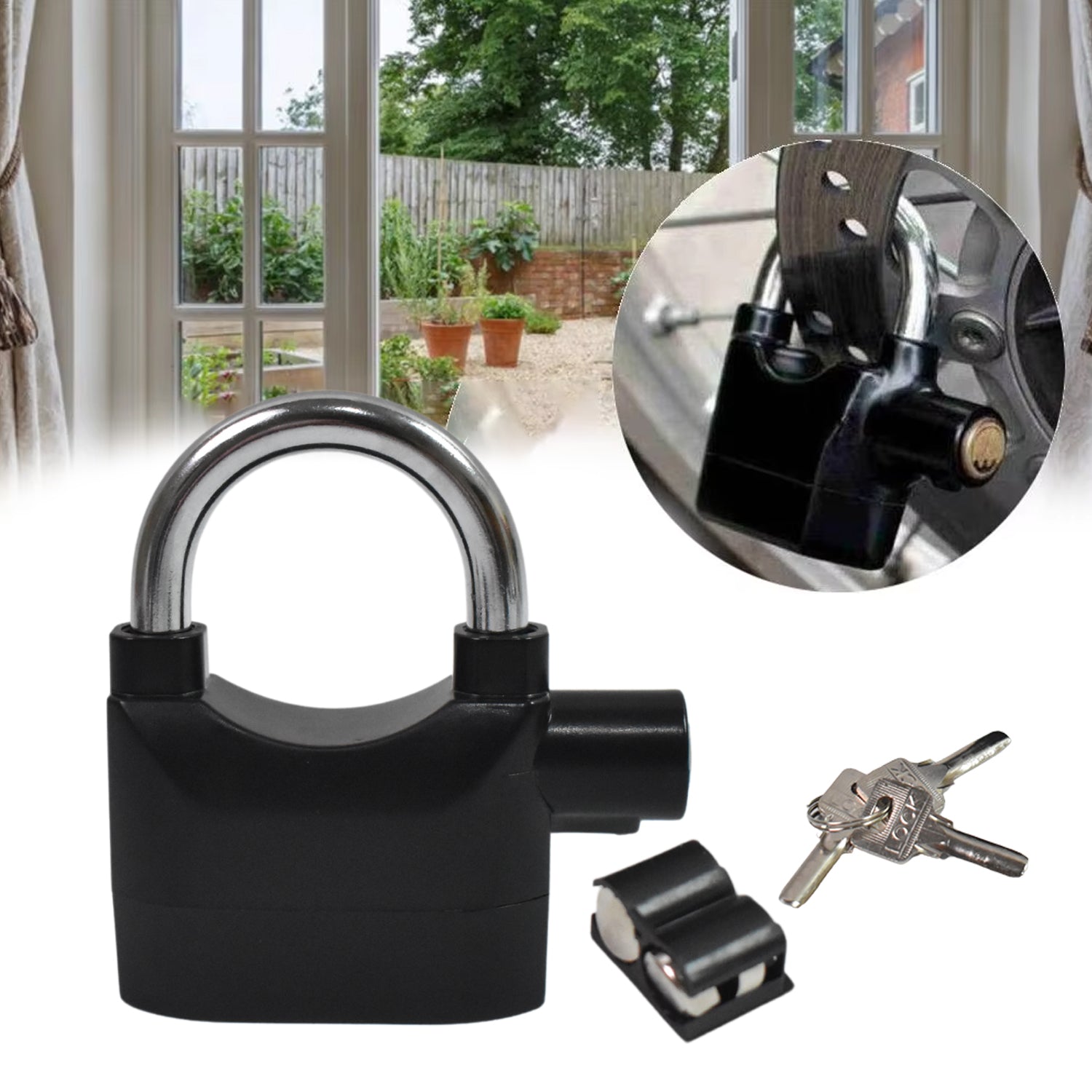 Plastic Body Waterproof Siren Alarm Smart Alarm Lock & 3 Keys (1 Set) - Image 3