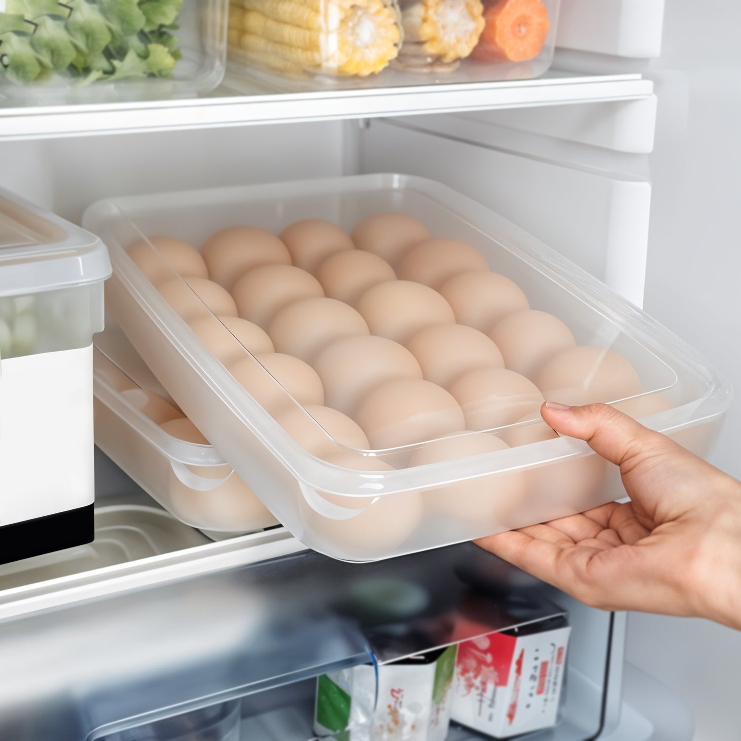 Plastic Egg 24 Grid Storage Container Holder for Refrigerator Egg Tray Holds 24 Eggs (1 Pc) - Image 5