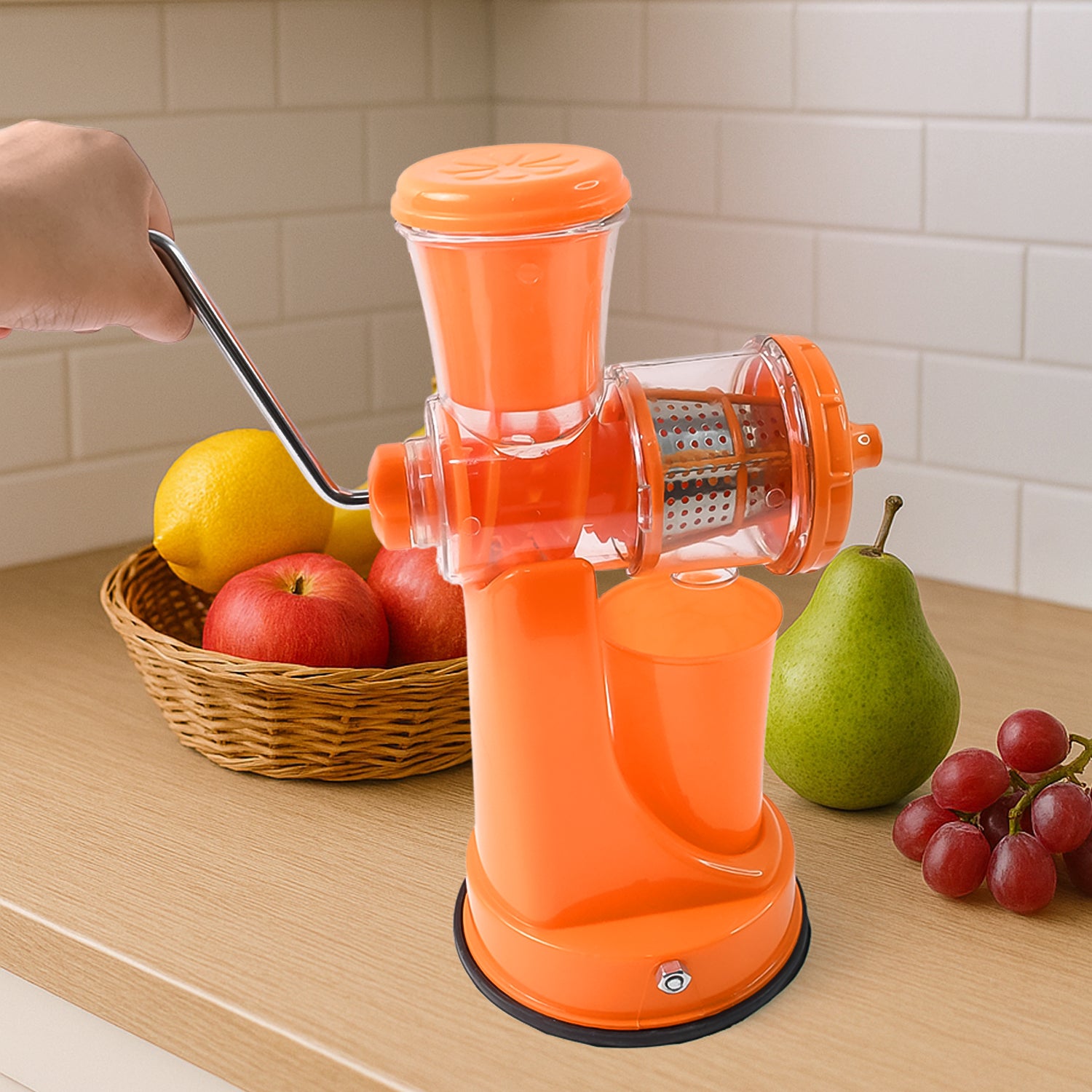 Manual Fruit Vegetable Juicer with Juice Cup and Waste Collector - Image 4