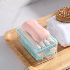 2-in-1 Portable Soap Dish & Dispenser – Multifunctional Soap Holder with Roller & Drain Holes for Bathroom, Kitchen, Home Use (1 Pc)