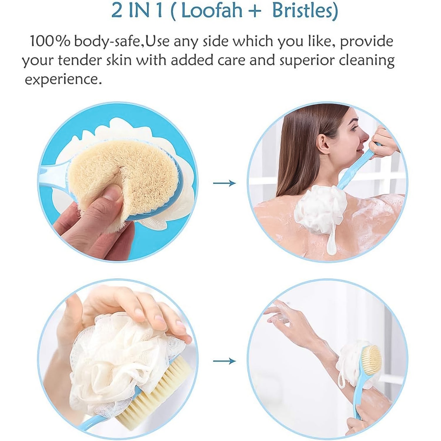 2in1 Bath Brush With Long Handle - Image 3