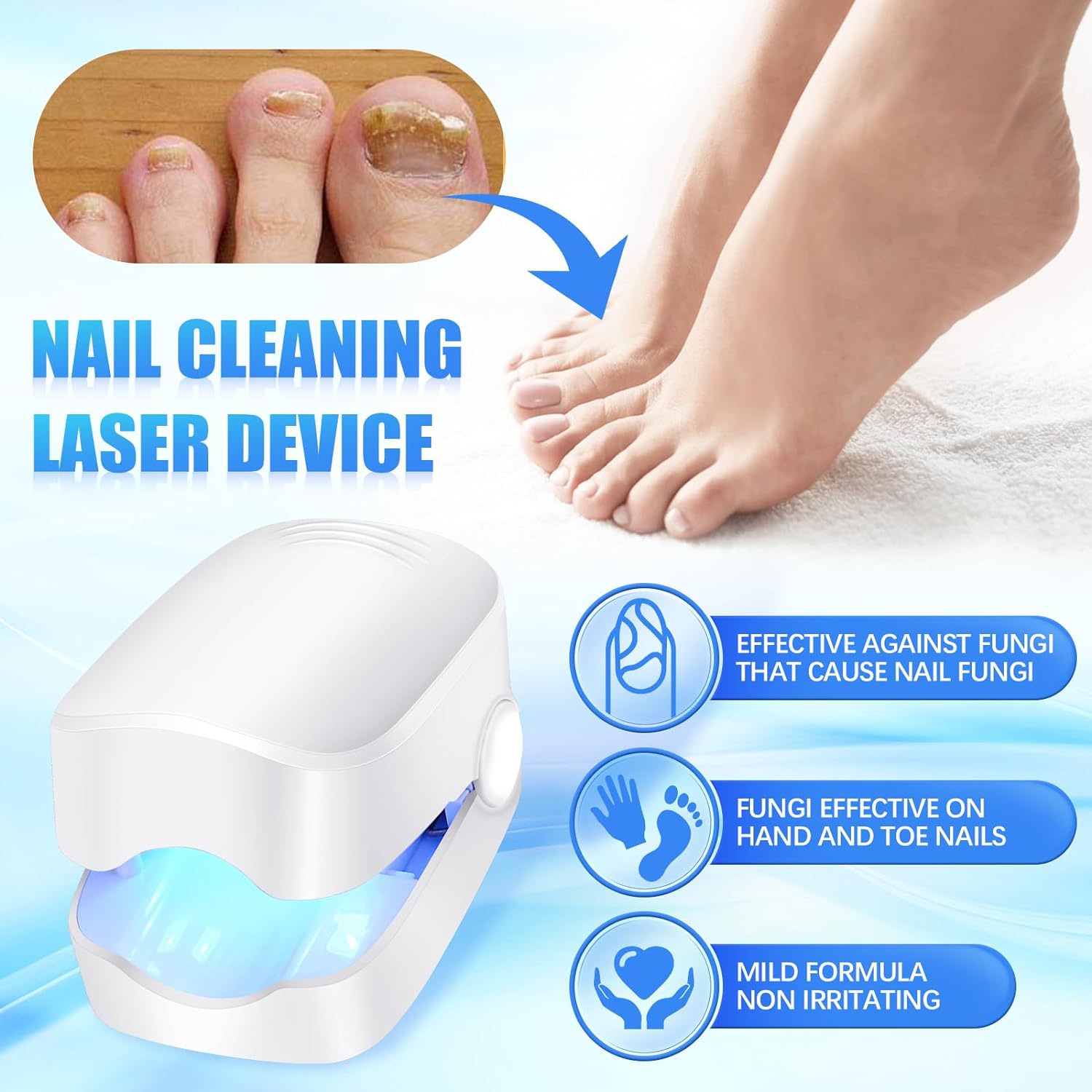 Rechargeable Nail Fungus Laser – Anti-Fungal Device for Toenails, Hands & Feet (Home Use) - Image 4
